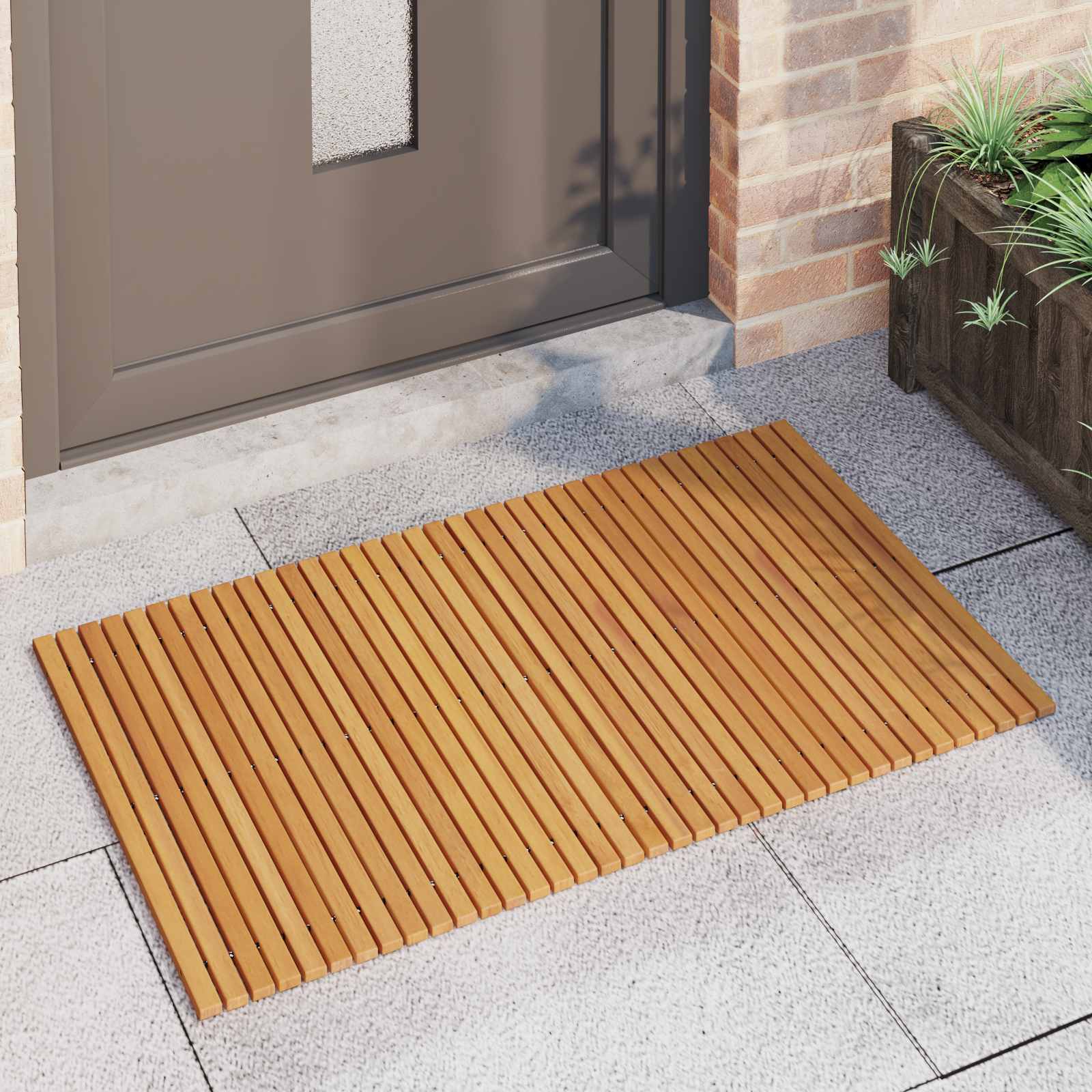 Badematte Braun 60 x 40 cm Massives Akazienholz