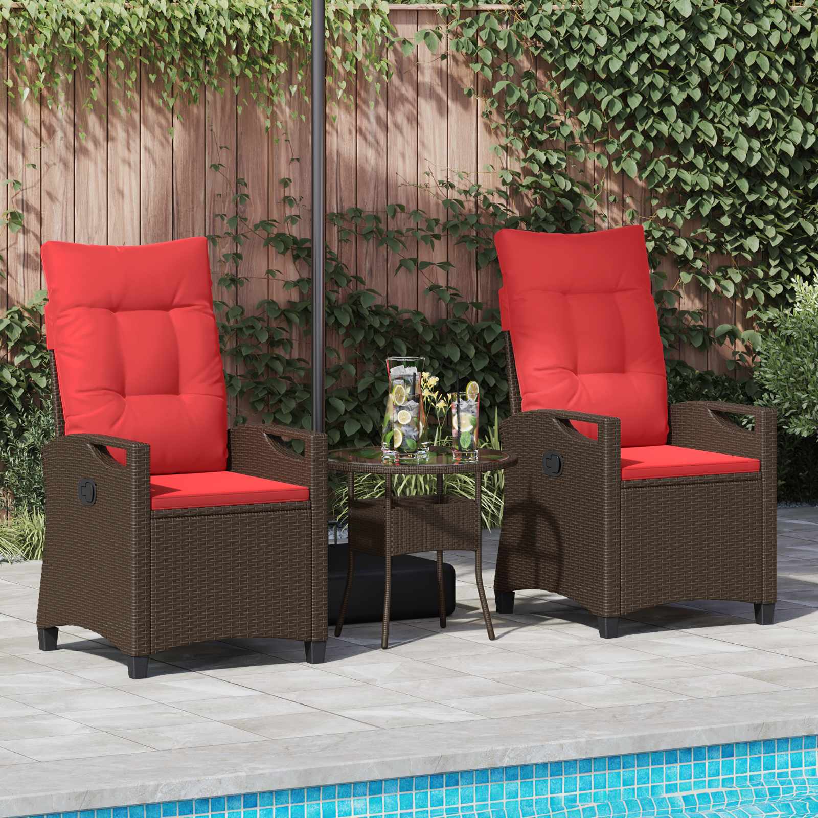 Gartenstuhl 2 pcs Schwarz 56 x 64 x 94 cm Stahl und Polyester