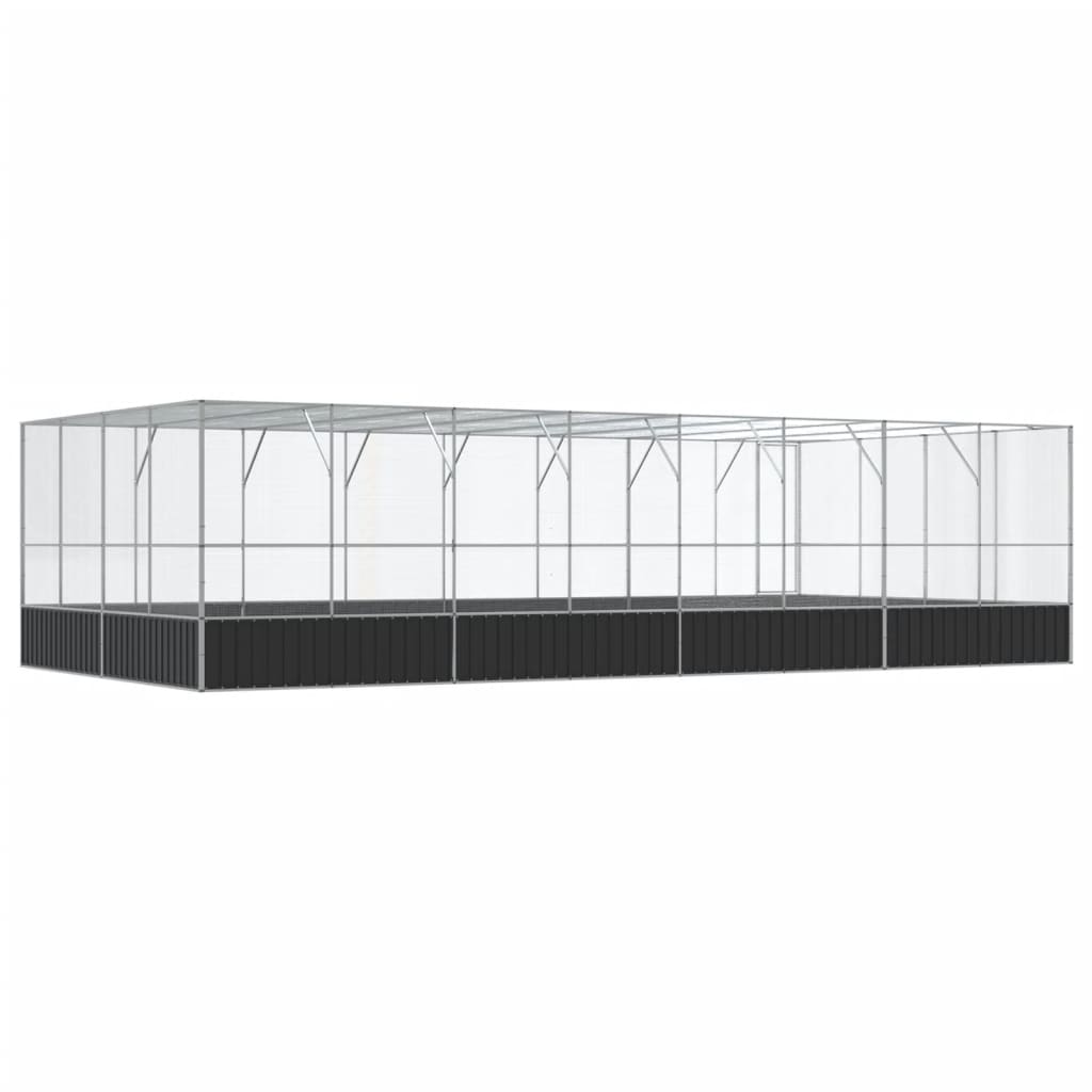 Voliere Silbern 210,5x107x212 cm Stahl
