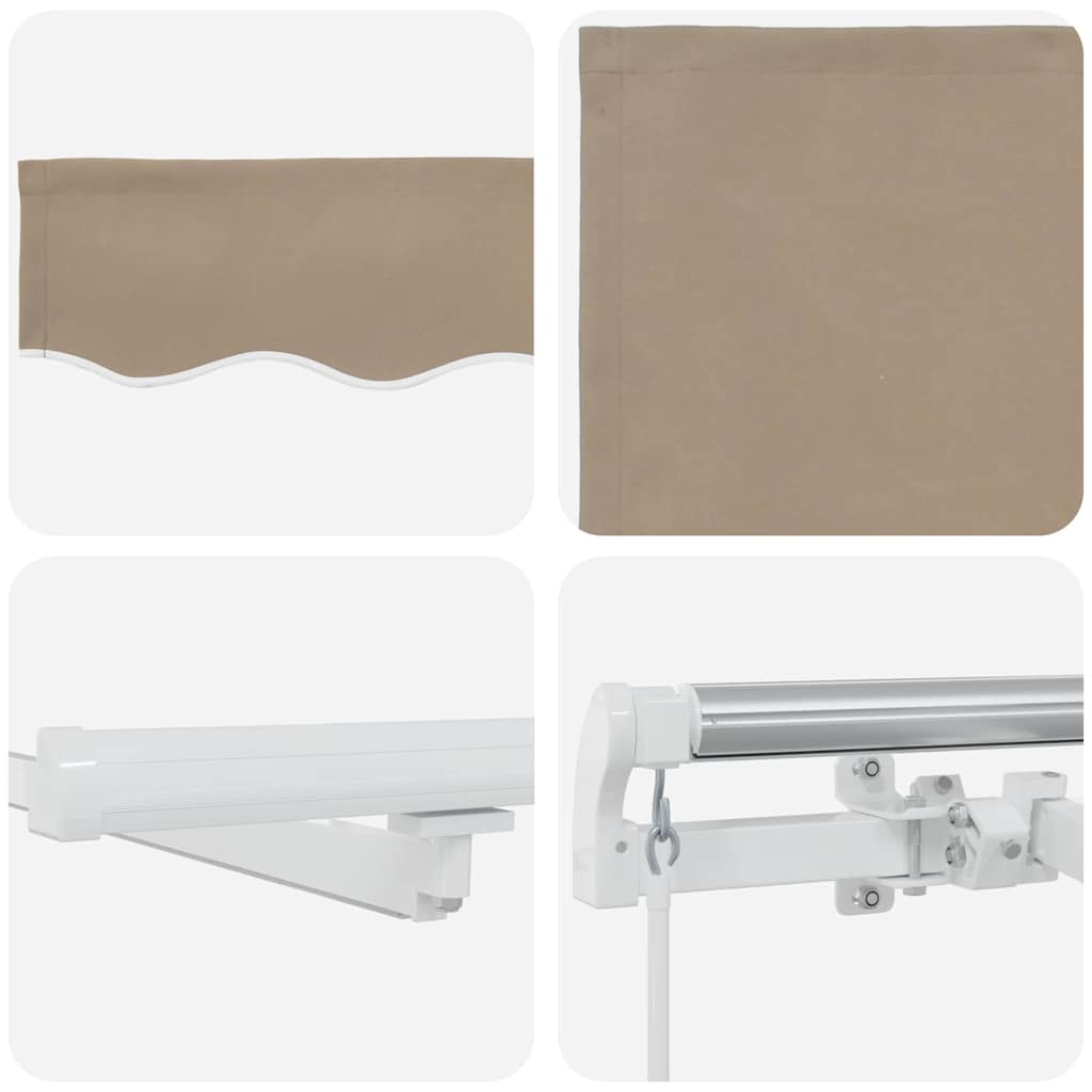 Markise Manuell Einziehbar mit LED 300x250 cm Blau und Weiß
