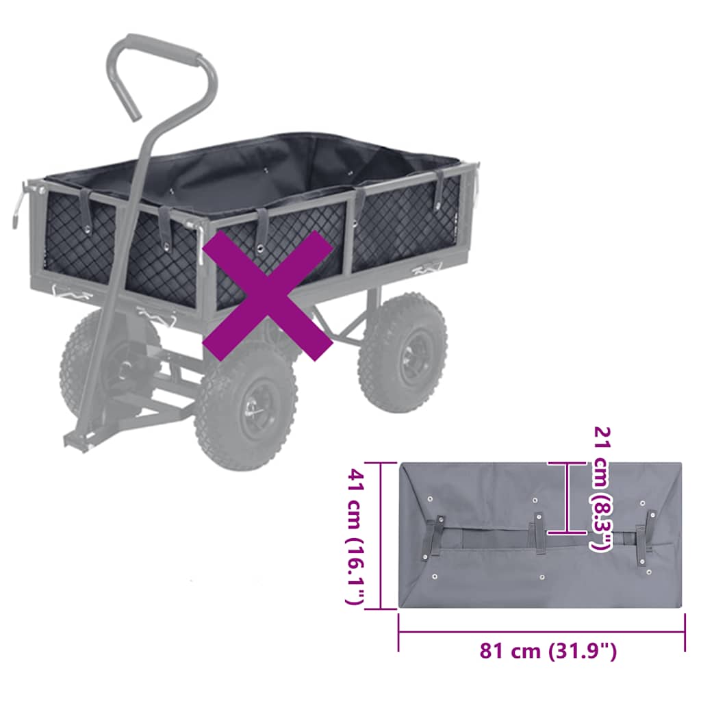 Gartenwagen-Einlage Grün Stoff