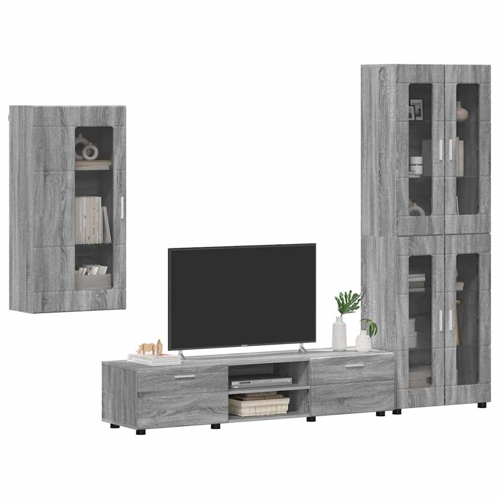 Highboard mit Regal FLORIN Weiß 60 x 35 x 182 cm Holzwerkstoff