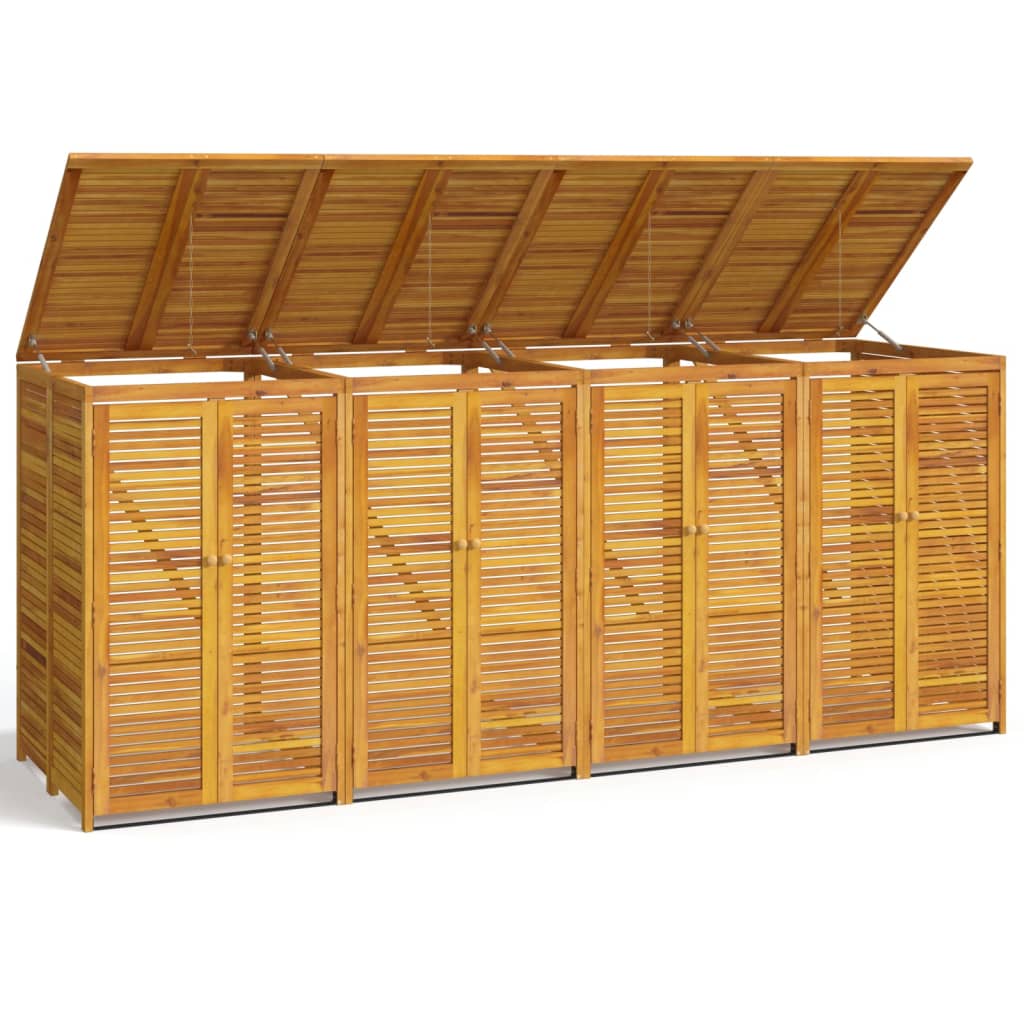 Mülltonnenbox für 2 Tonnen 140x89x117 cm Massivholz Akazie
