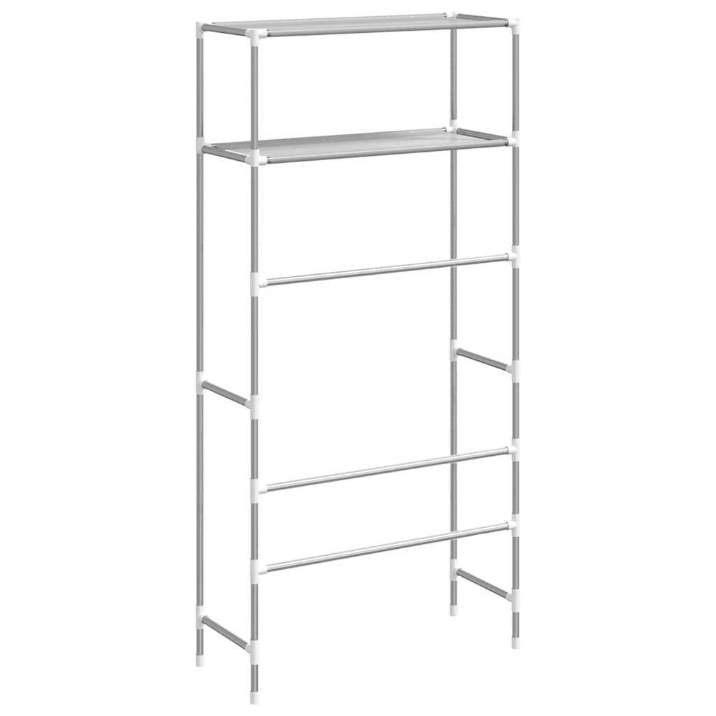 Waschmaschinenregal 2 Ablagen Schwarz 69x28x143 cm Eisen