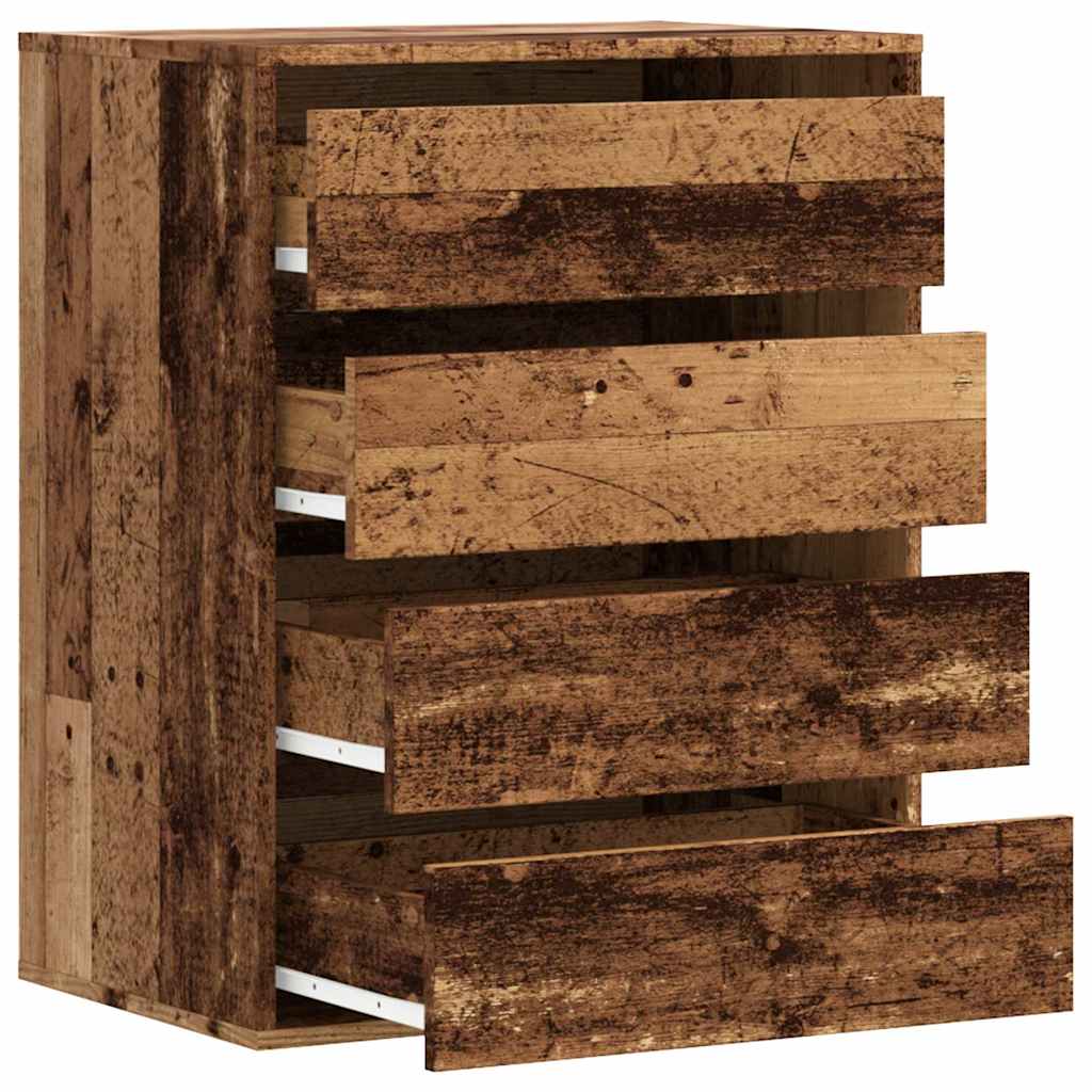 Schubladenschrank Schwarz Eichen-Optik 41 x 40 x 58 cm