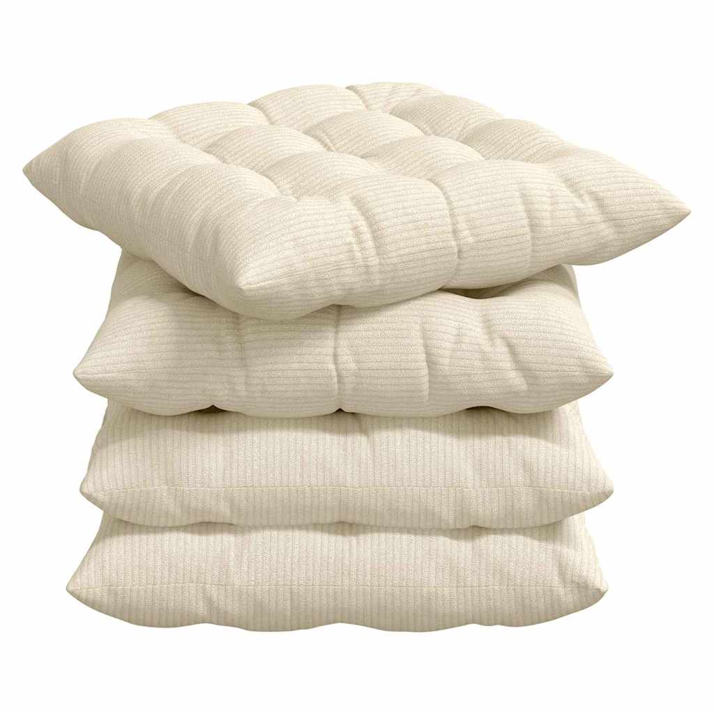 Sitzkissen 4 pcs Hellgrau 40 x 40 x 6 cm Cordstoff