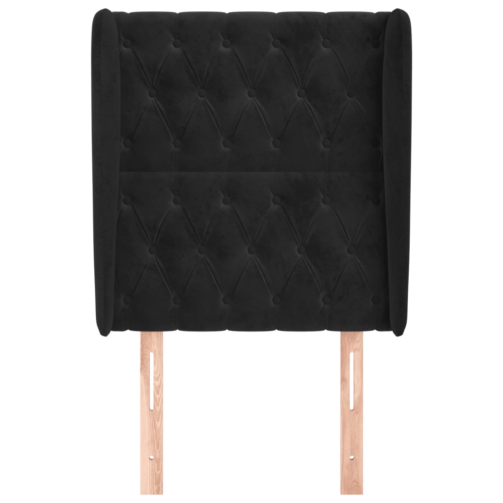 Kopfteil mit Ohren Dunkelblau 93x23x78/88 cm Samt