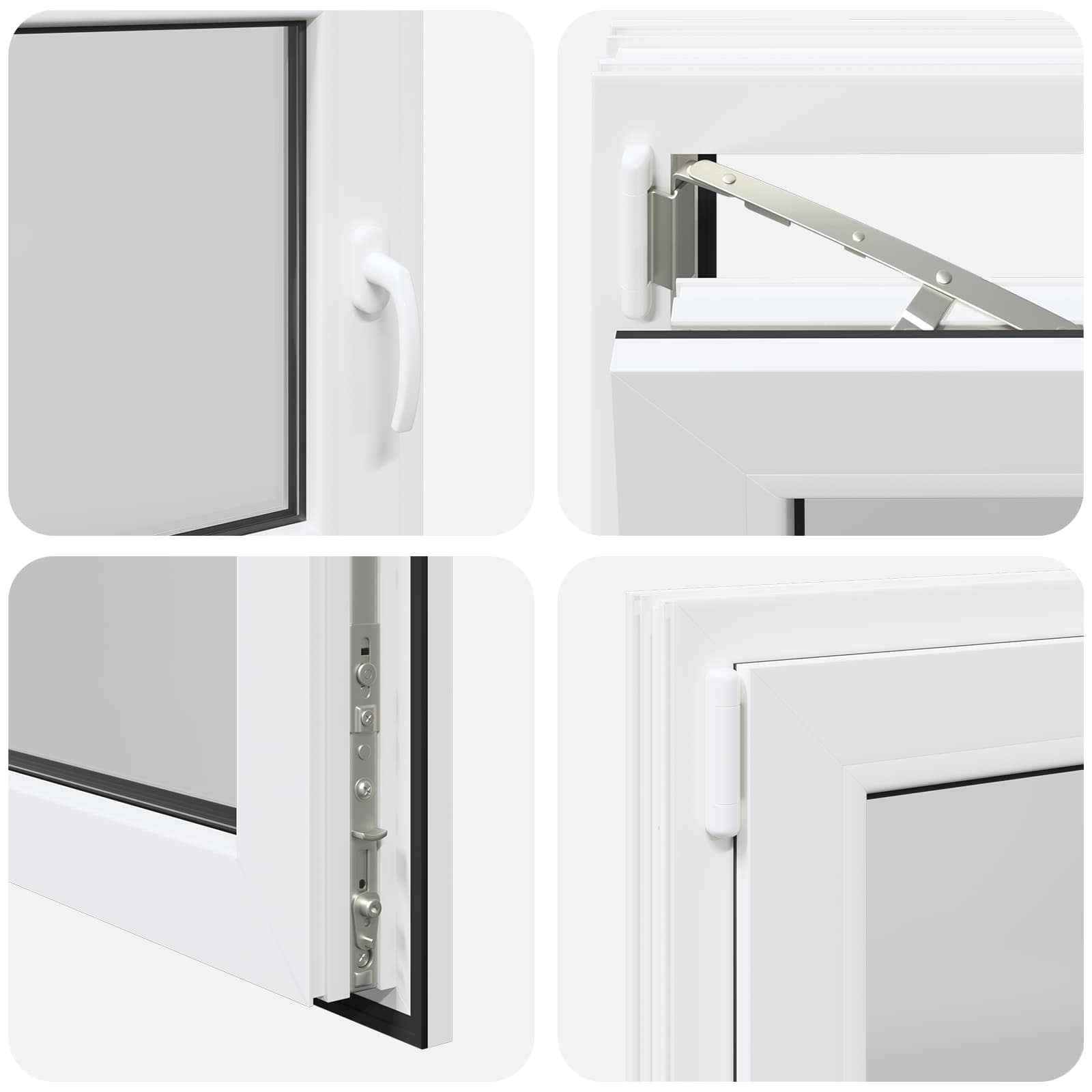 Kellerfenster RISOR 50 x 50 cm PVC und Glas Weiß