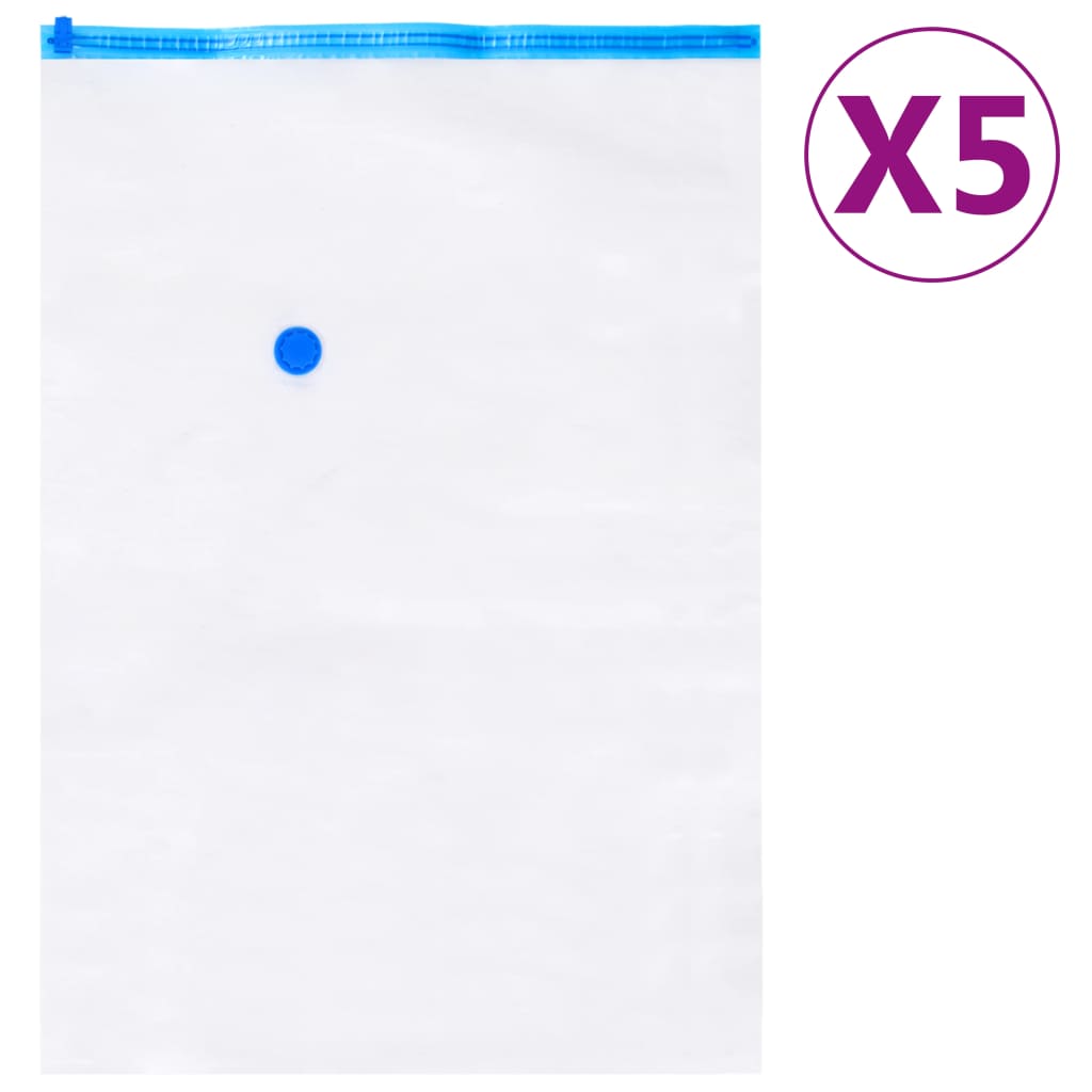 Aufbewahrungstaschen 5 pcs Transparent und Blau 70 x 50 cm