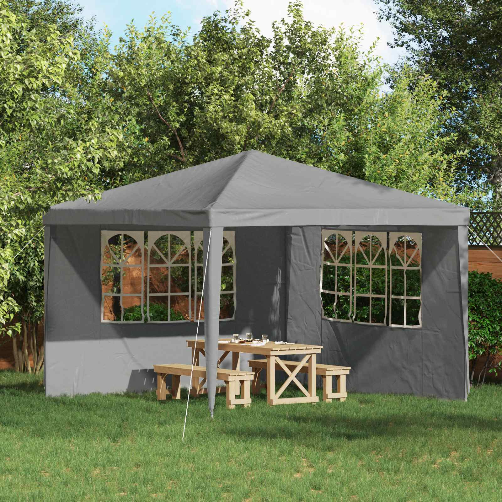 Party Zelt Seitenteil 2 pcs 300 x 195 cm Rot PE und Stahl
