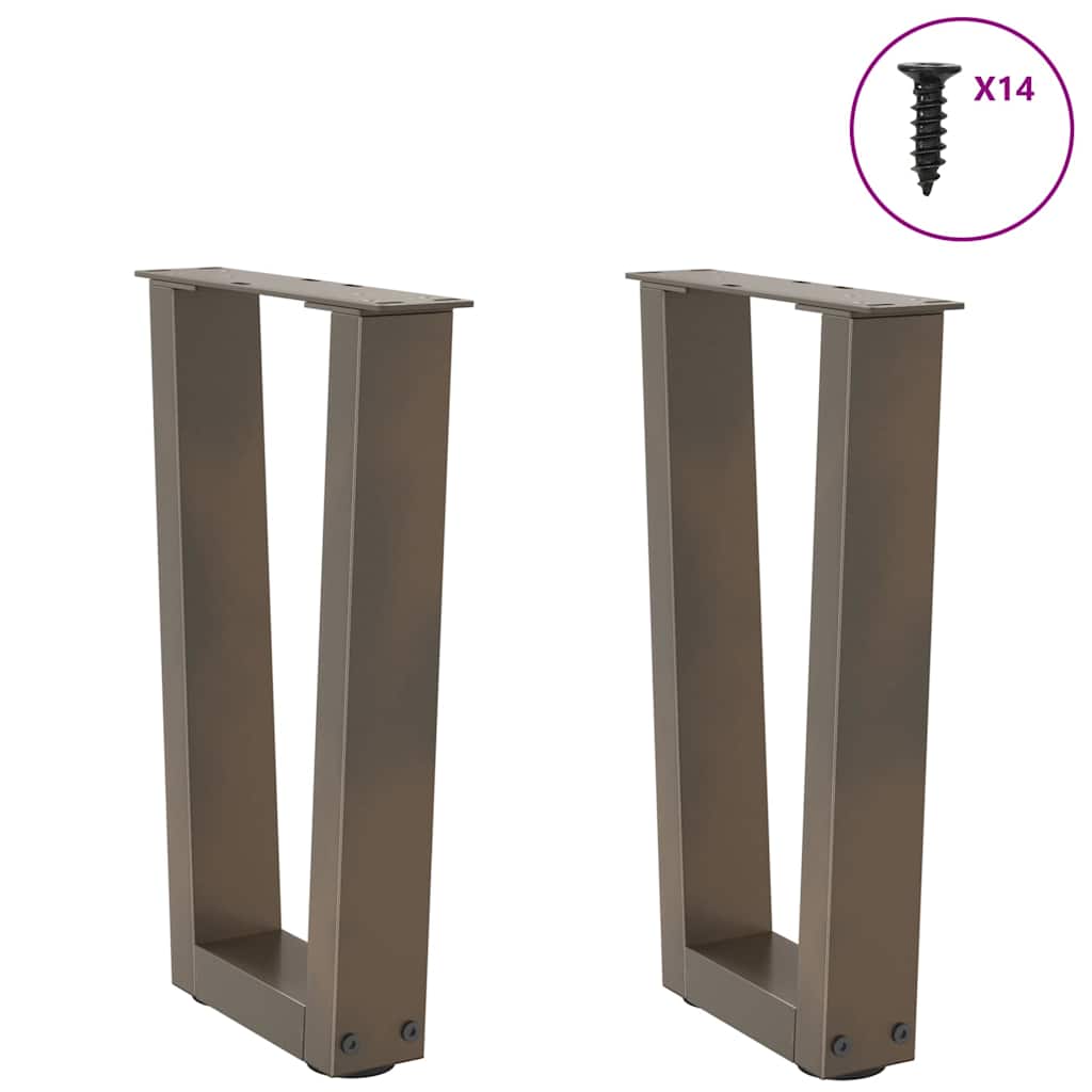 Couchtischbeine V-Form 2 Stück Schwarz 30x(30-31,3) cm Stahl