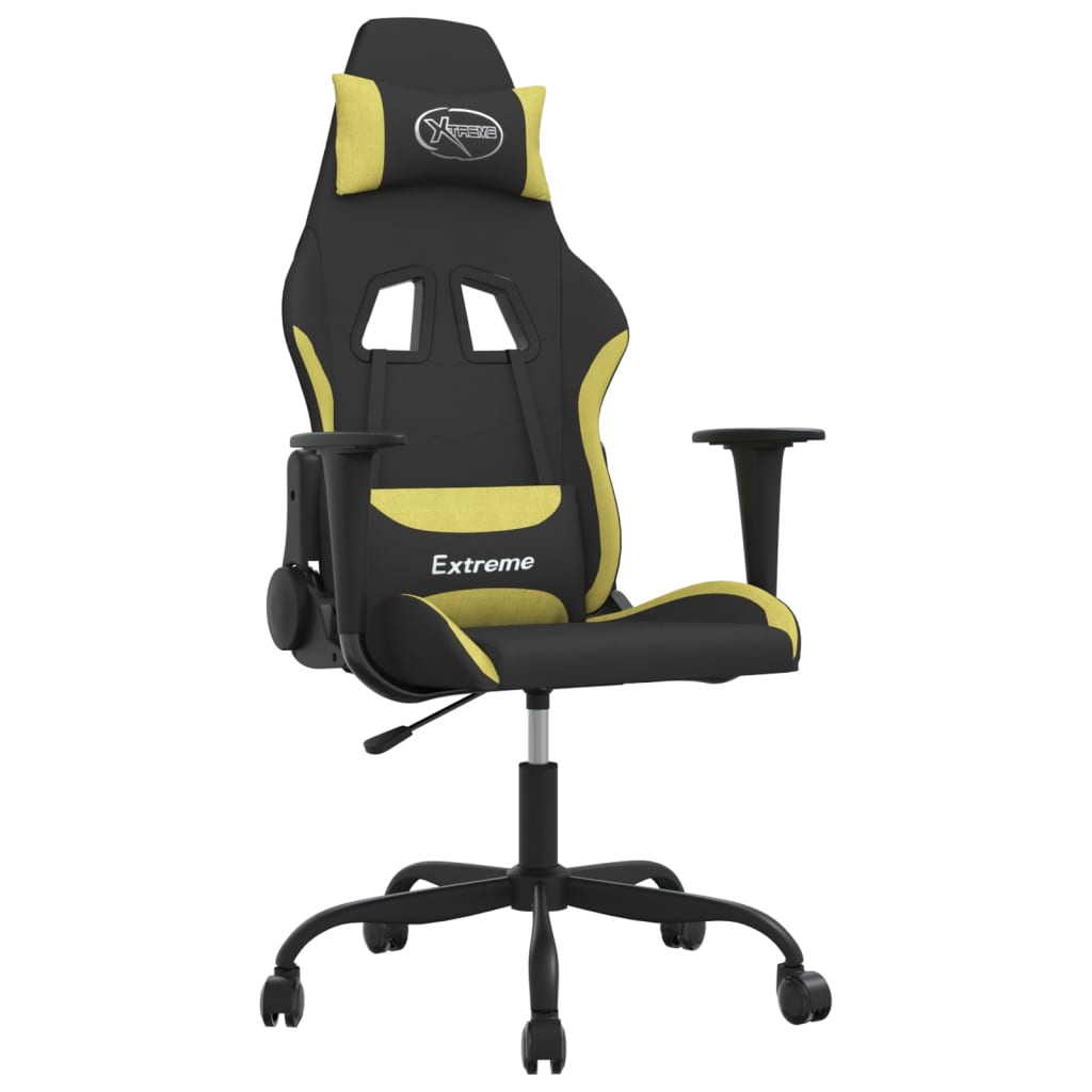 Gaming-Stuhl mit Massagefunktion Schwarz und Creme Stoff