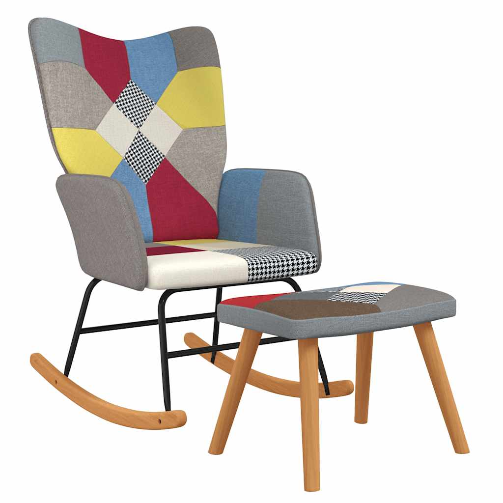 Schaukelstuhl Patchwork Stoff