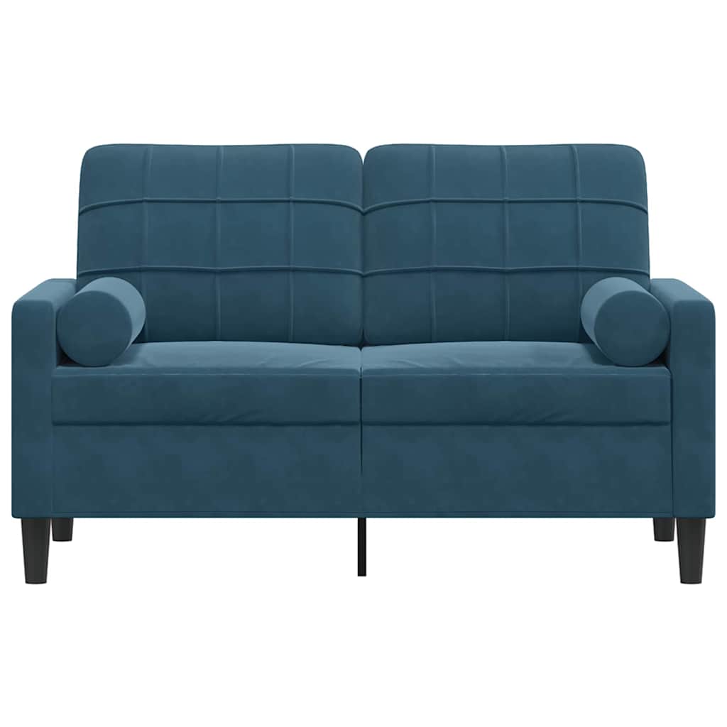2-Sitzer-Sofa mit Zierkissen Hellgrau 120 cm Samt
