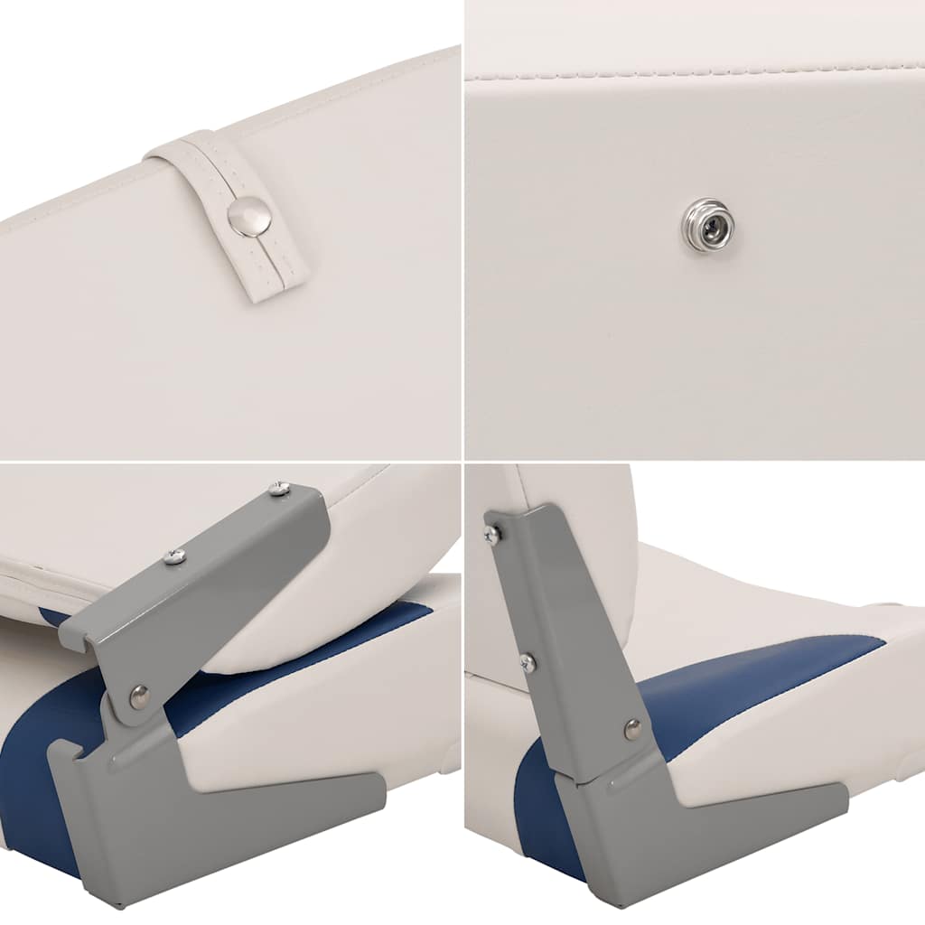Klappbarer Bootssitz 1 Set mit Polster in Blau-Weiß