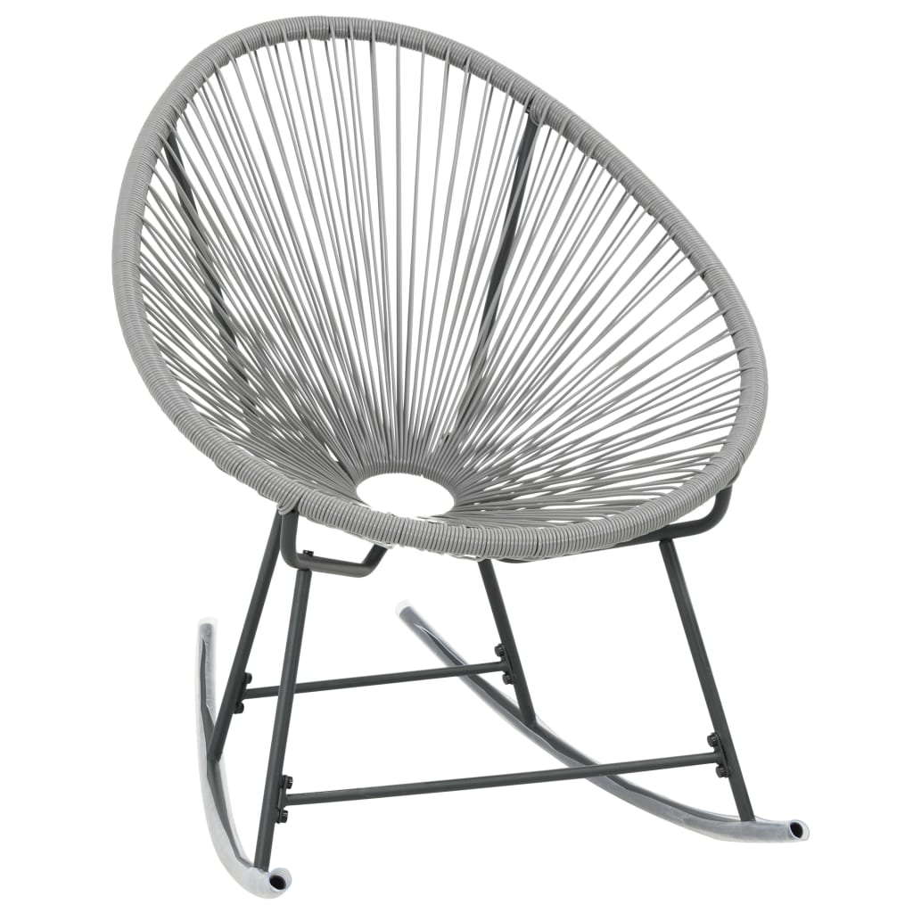 Garten-Schaukelstuhl Schwarz Poly Rattan