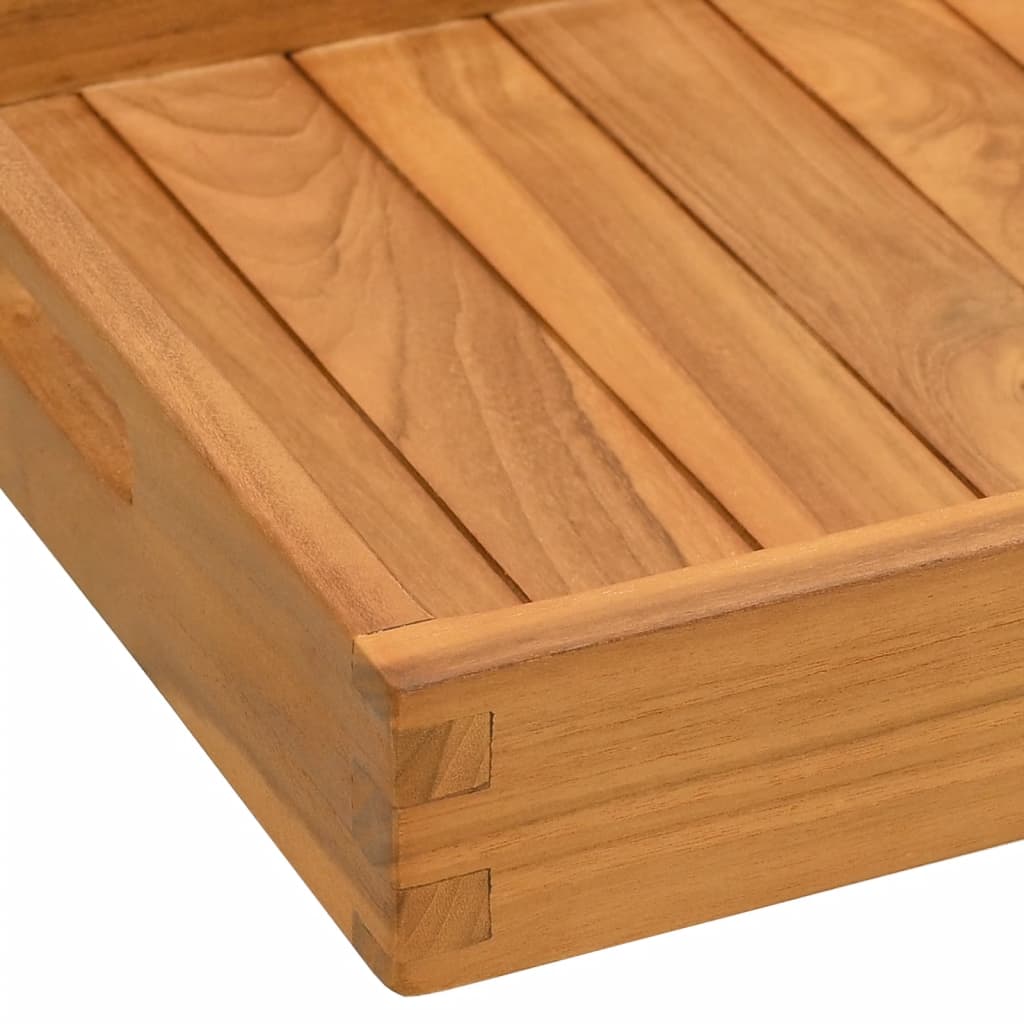 Serviertablett 60x60 cm Massivholz Teak