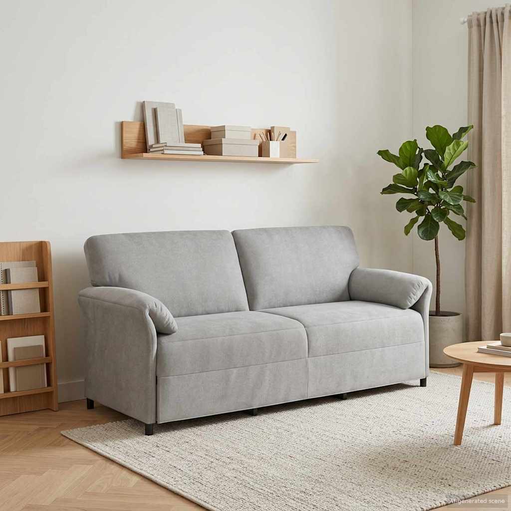 1-Sitzer Sofa Hellgrau 88 x 83 x 95 cm Samt