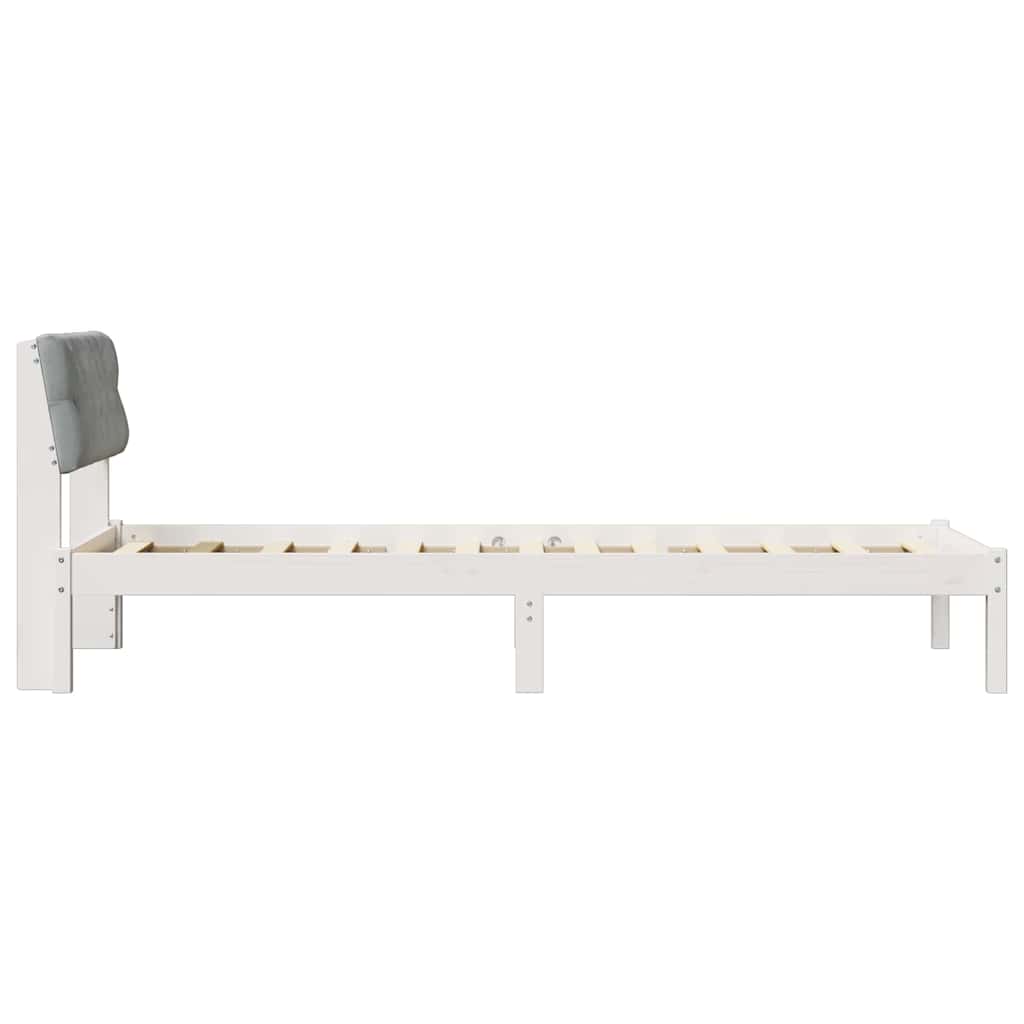 Bettgestell Braun und hellgrau 200 x 200 cm Massivholz Kiefer