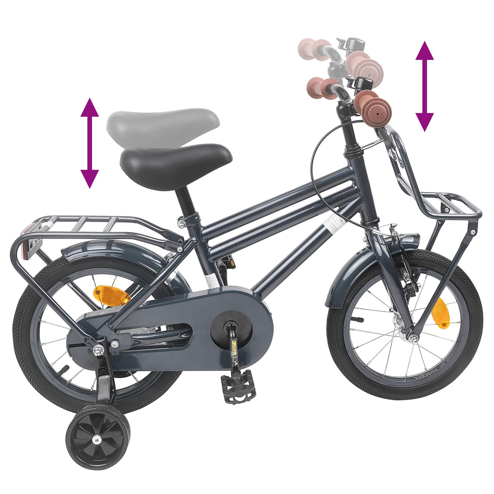 Kinderfahrrad 18 Zoll für 5-7 Jahre alt Schwarz