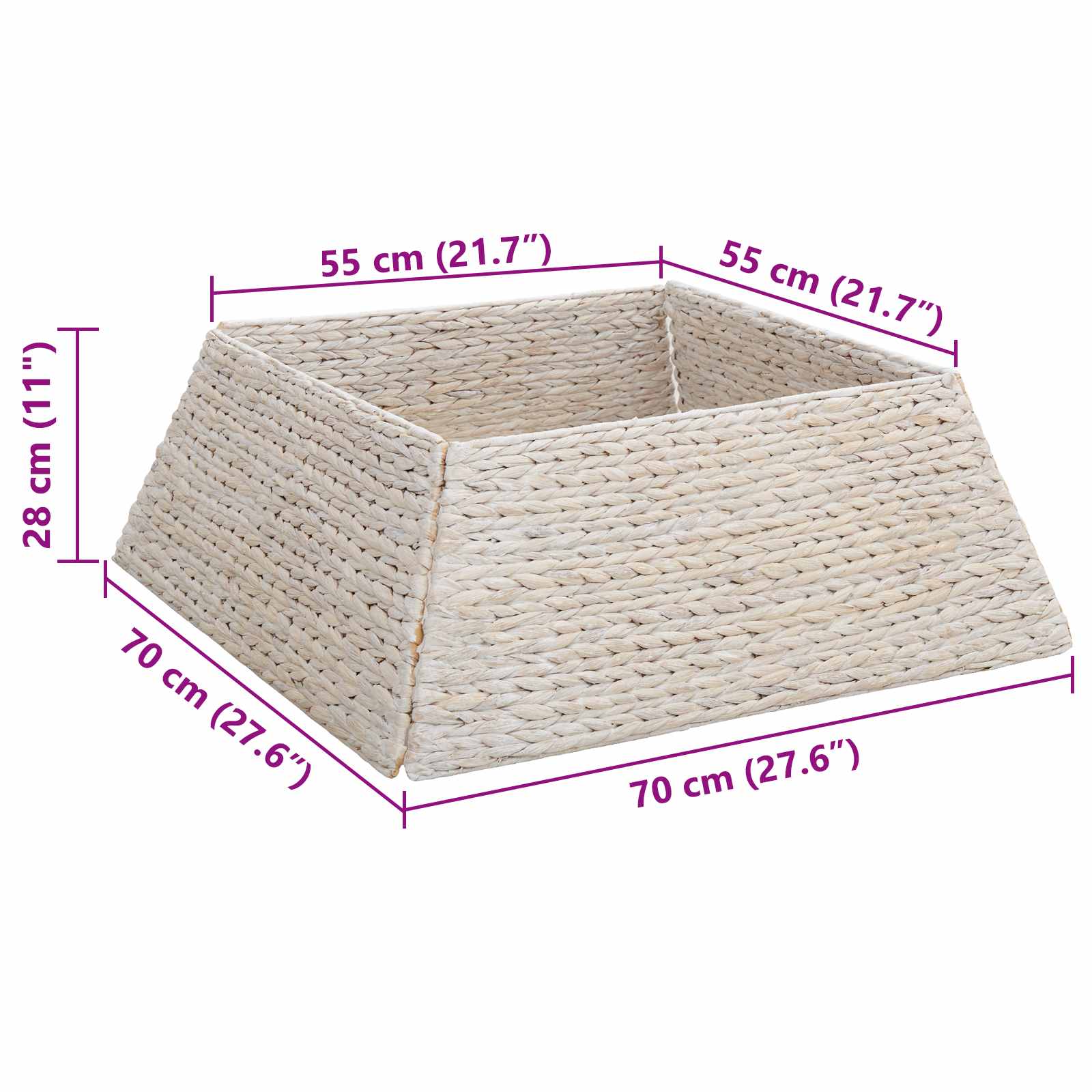 Weihnachtsbaumkragen Braun 70 x 70 x 28 cm Wasserhyazinthe