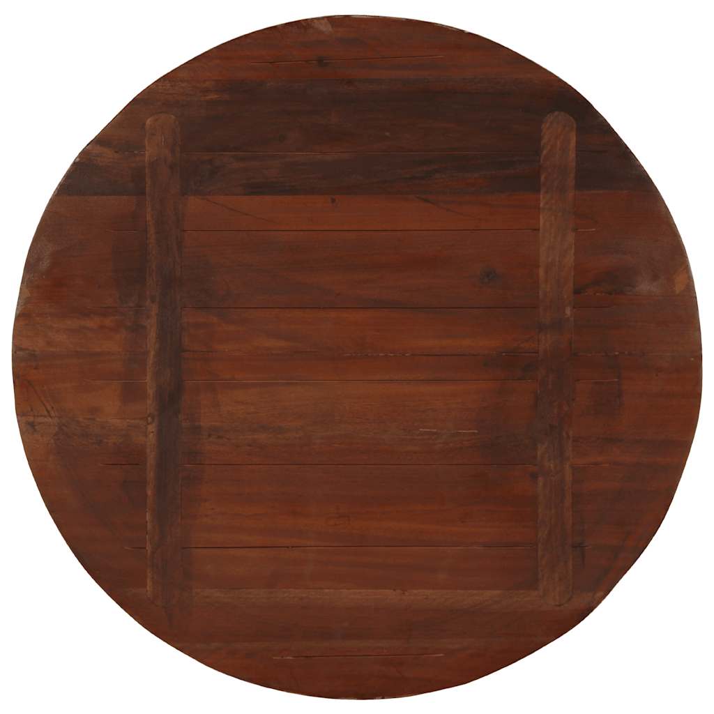 Tischplatte Ø 40x2,5 cm Rund Raues Massives Mangoholz