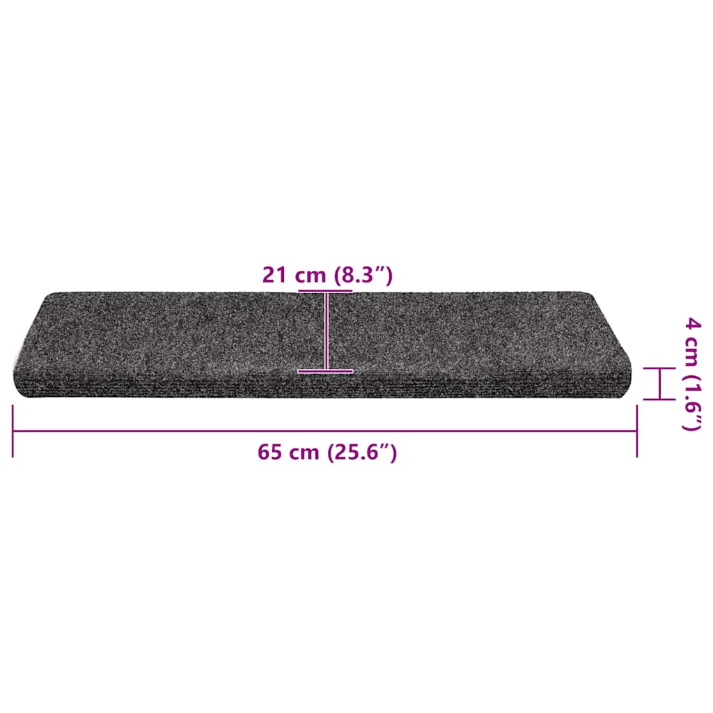 Stufenmatten Selbstklebend 15 Stk. 65x21x4 cm Hellbraun Rechteckiger Rand