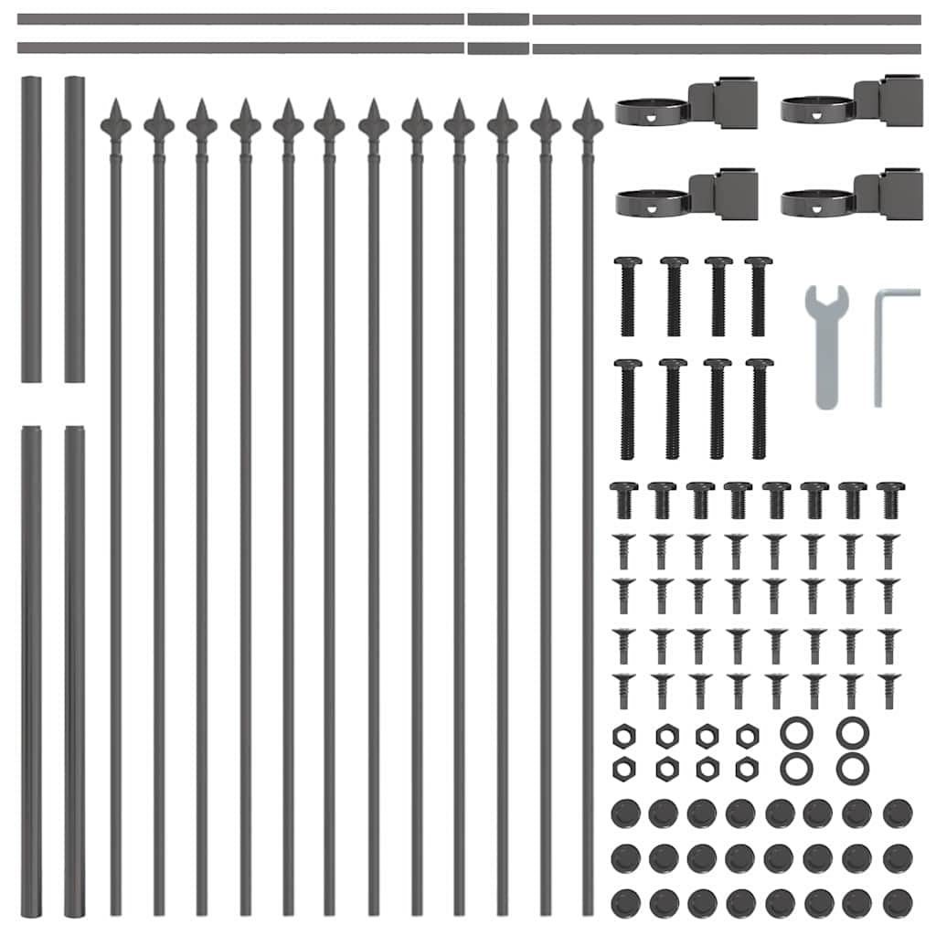 Gartenzaun Woerden mit Speerspitze Stahl 181 x 60 cm Schwarz