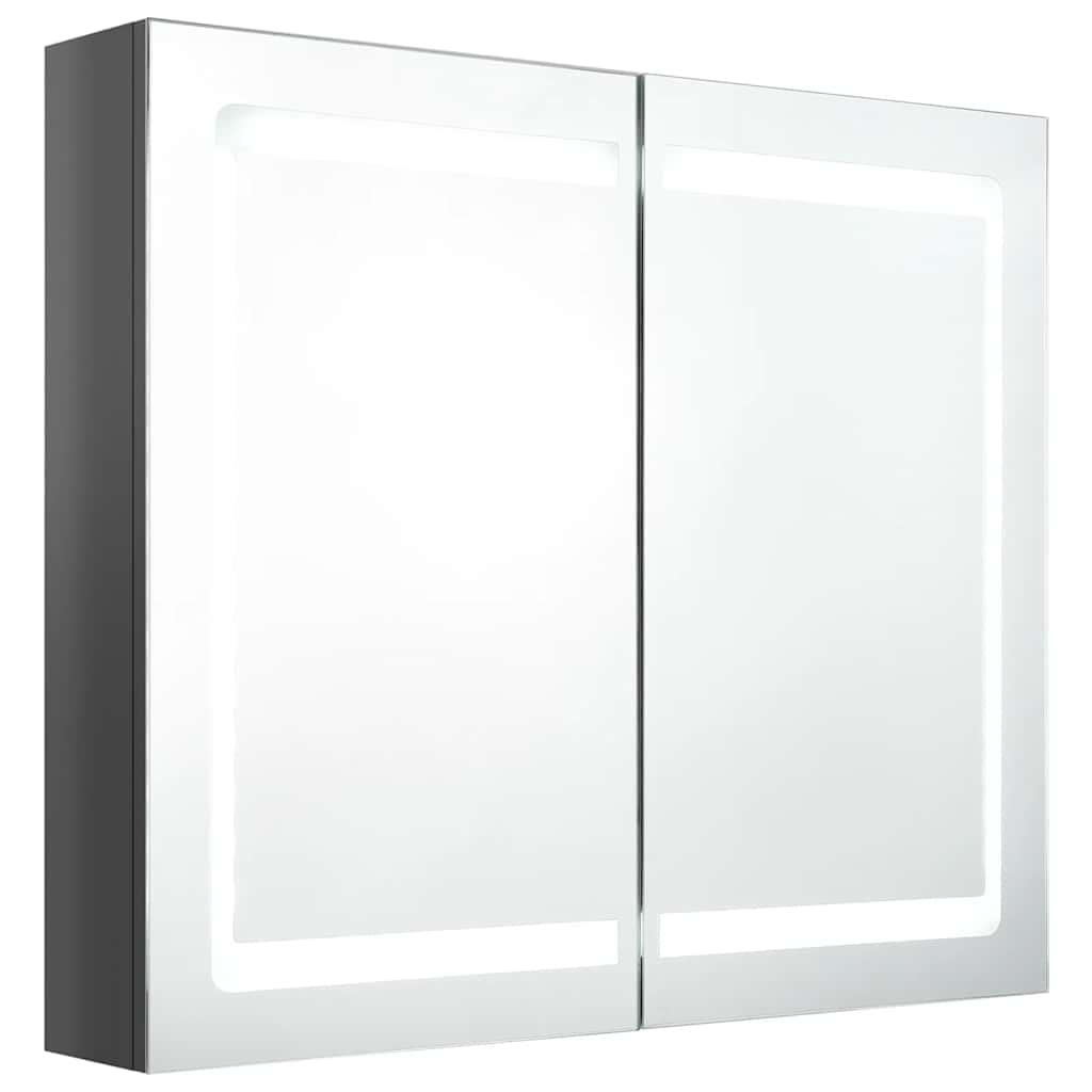 LED-Spiegelschrank fürs Bad Betongrau 80x12x68 cm