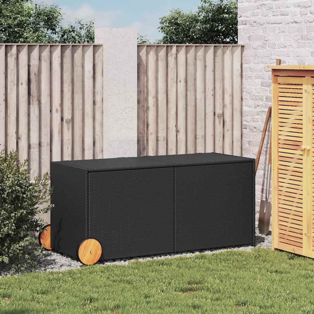 Gartentruhe Schwarz 283L Poly Rattan