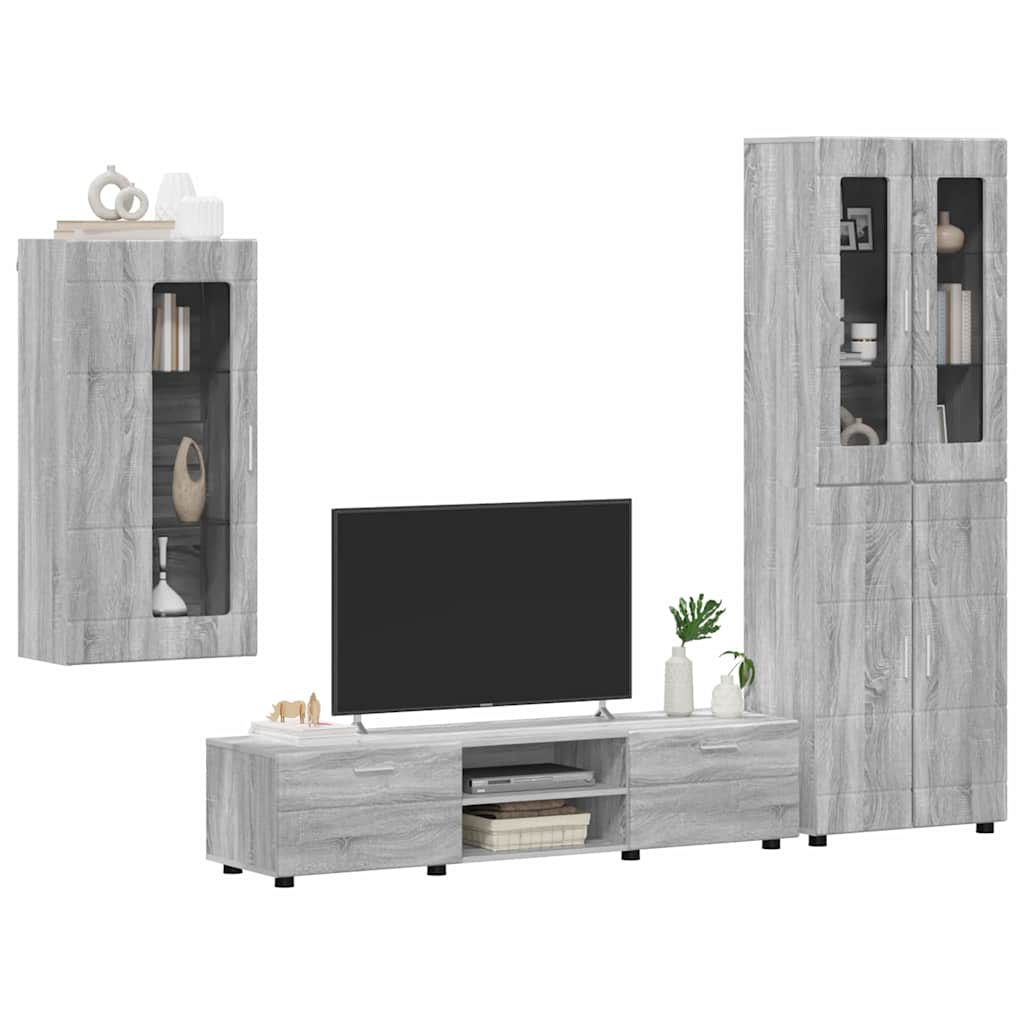 Highboard mit Regal FLORIN Weiß 60 x 35 x 182 cm Holzwerkstoff