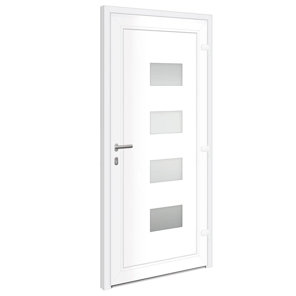 Haustür Anthrazit 100x210 cm Aluminium und PVC