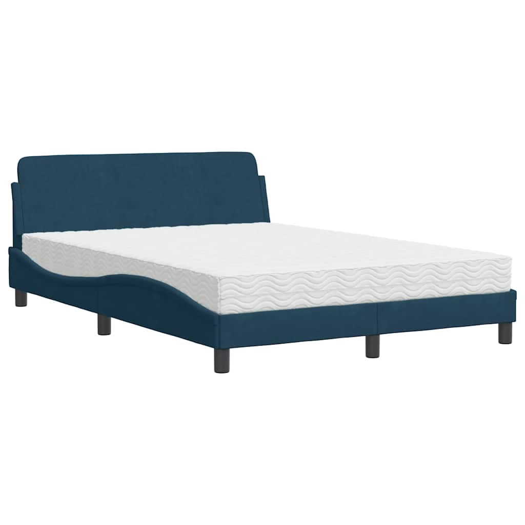 Bett mit Matratze "Dover" Hellgrau 80x200 cm Samt