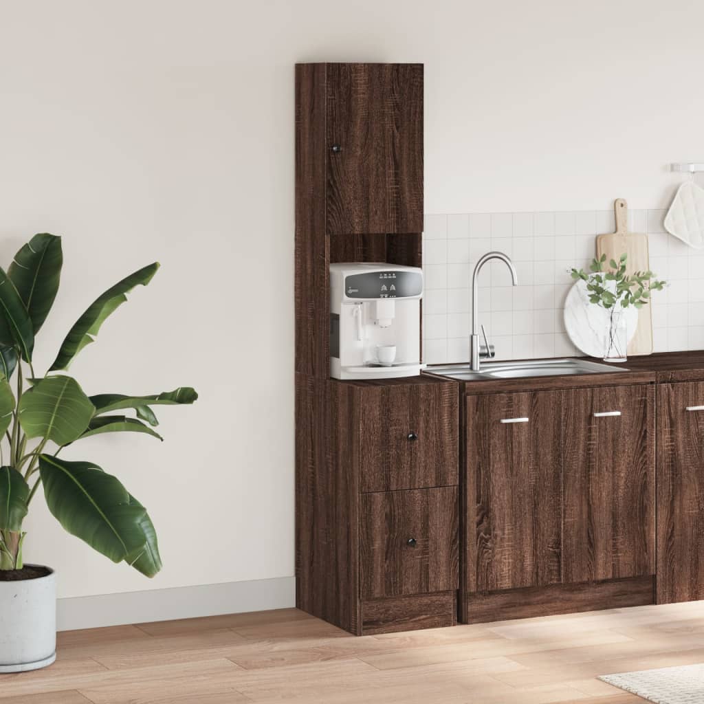 Küchenschrank Weiß 60x50x180 cm Holzwerkstoff