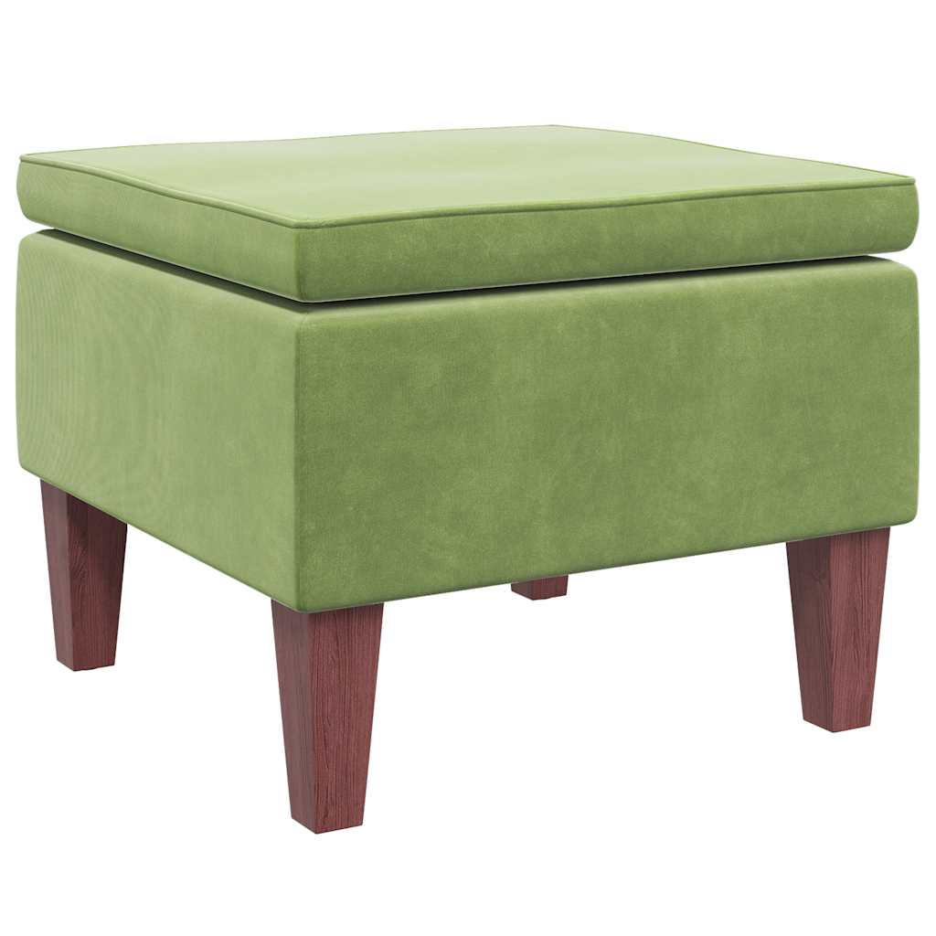 Hocker mit Holzbeinen Dunkelgrau Samt