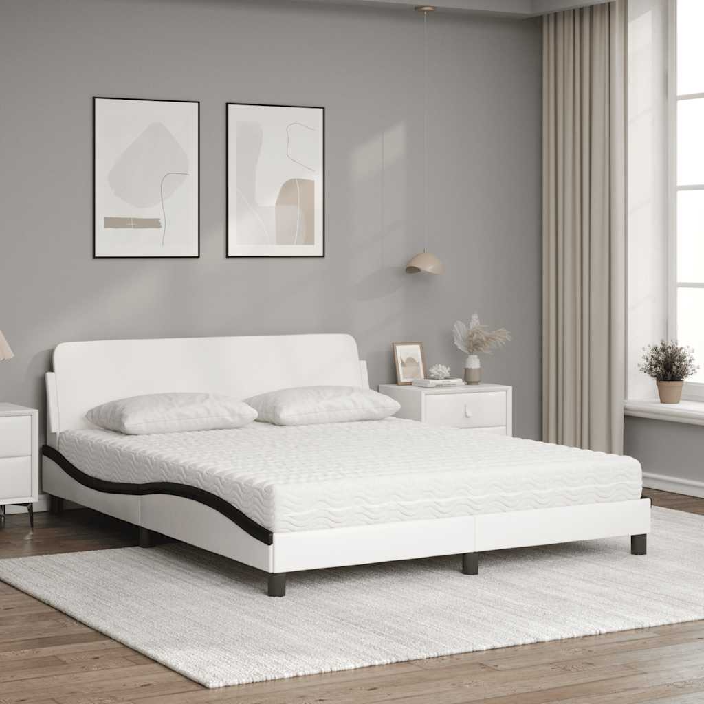Bett mit Matratze "Dover" Schwarz 80x200 cm Kunstleder