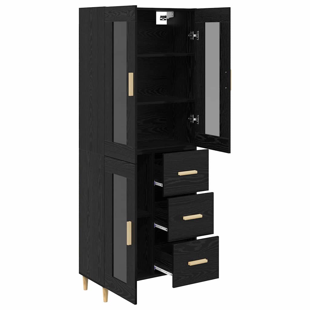 Highboard Altholz 69,5 x 34 x 180 cm Holzwerkstoff