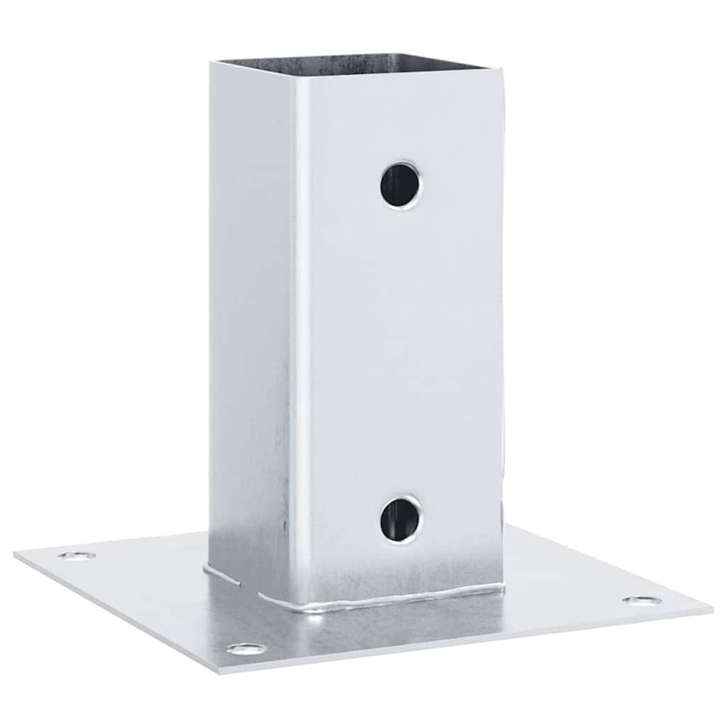 Pfostenträger Quadratisch 4Stk. Silber 46x46mm Verzinkter Stahl