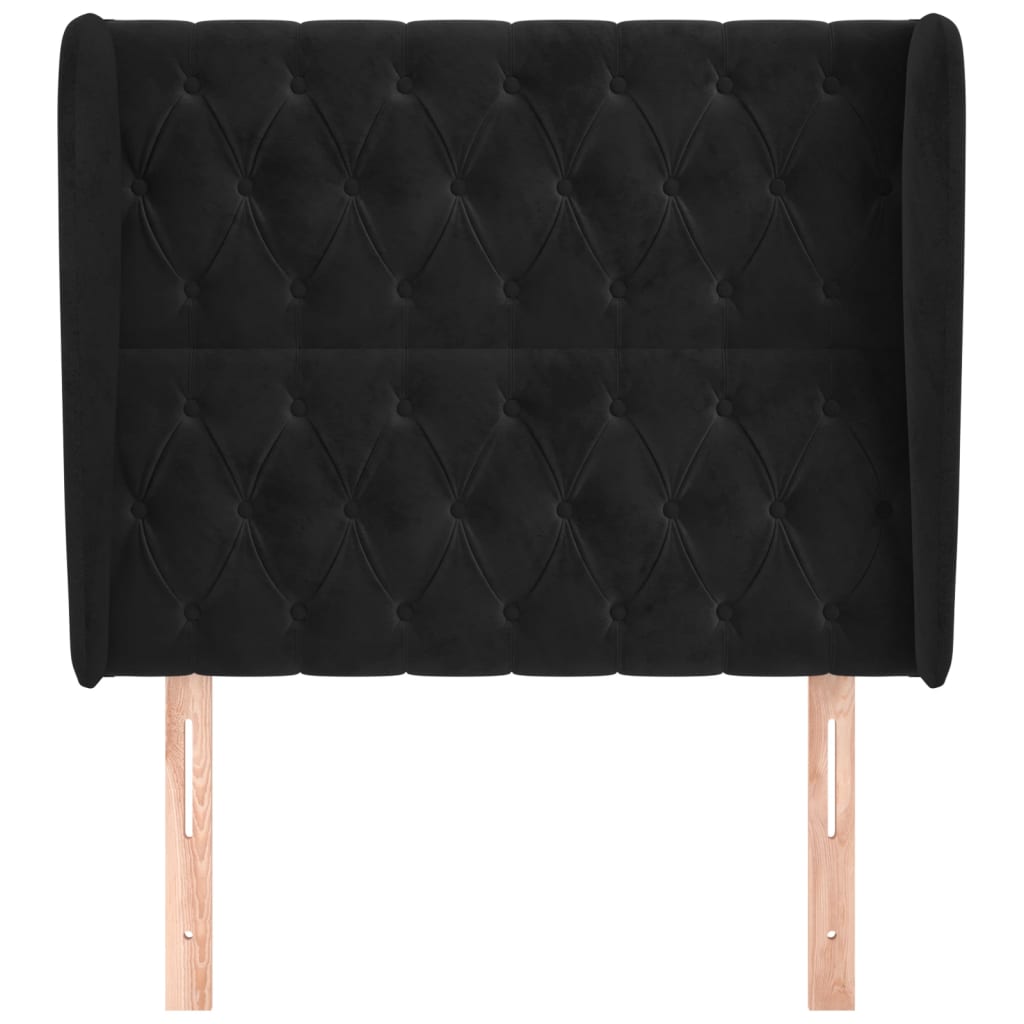 Kopfteil mit Ohren Dunkelblau 93x23x78/88 cm Samt