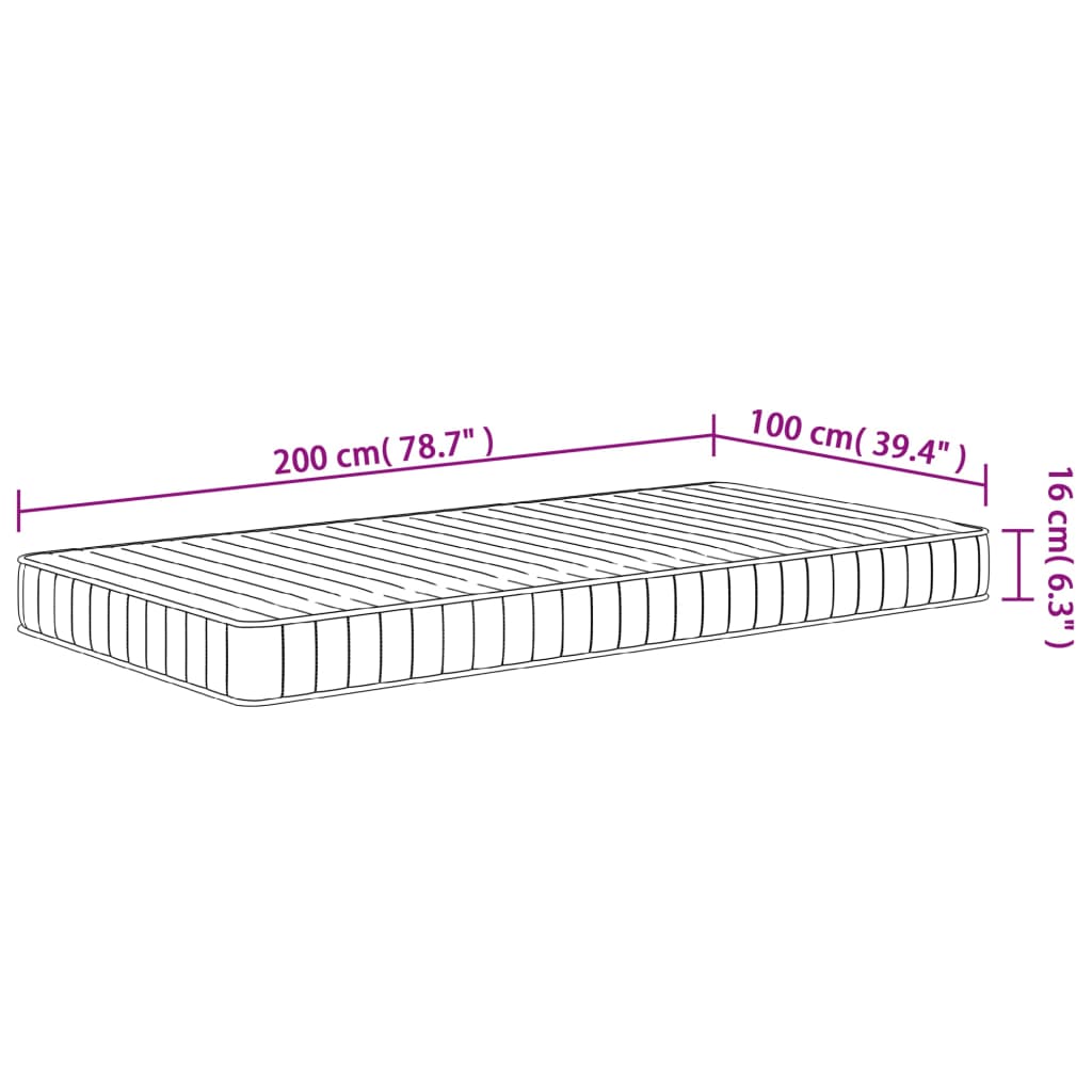 Matratze Schaumstoff Mittelweich 80x200 cm
