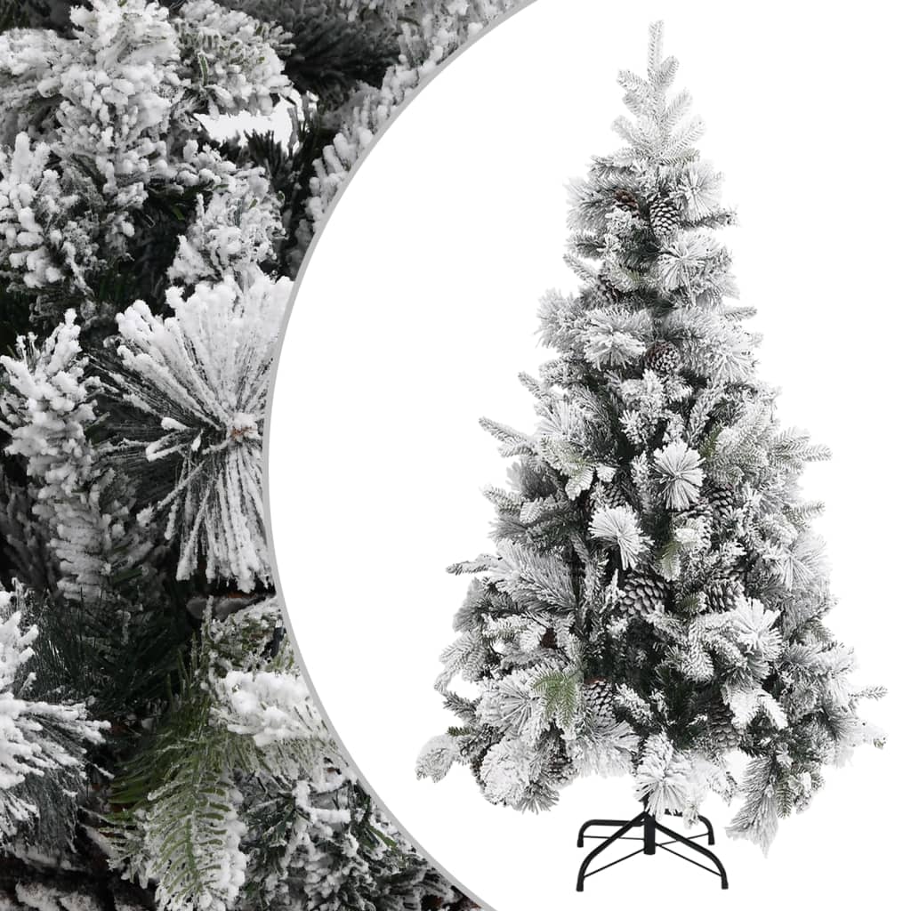 Weihnachtsbaum mit Zapfen Beschneit 150 cm PVC & PE