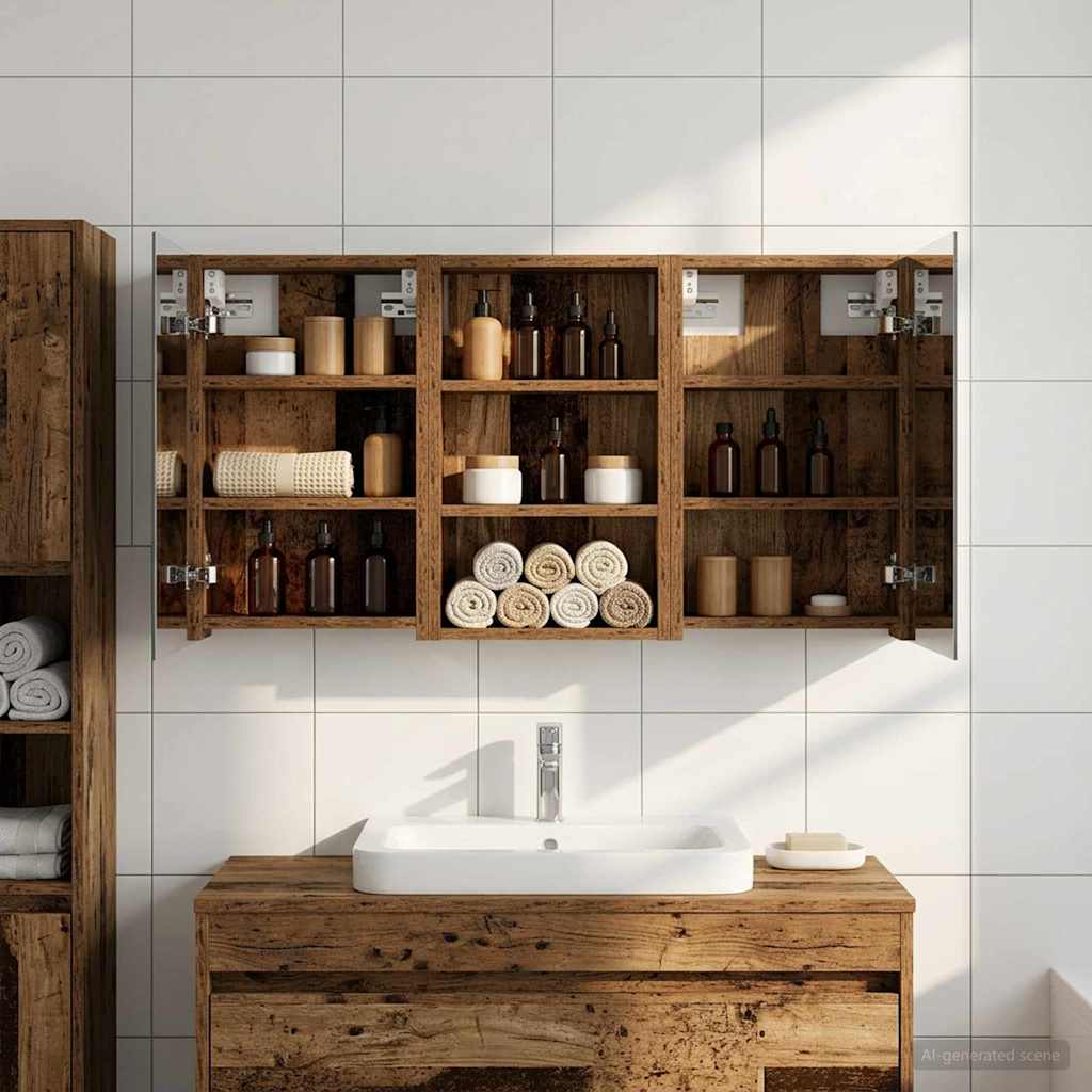 Badezimmerschrank-Set 3 pcs 80 x 10,5 x 50 cm Holzwerkstoff