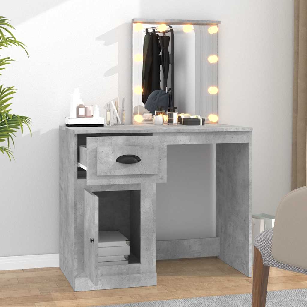 Schminktisch mit Spiegel Weiß 90x50x132,5 cm Holzwerkstoff