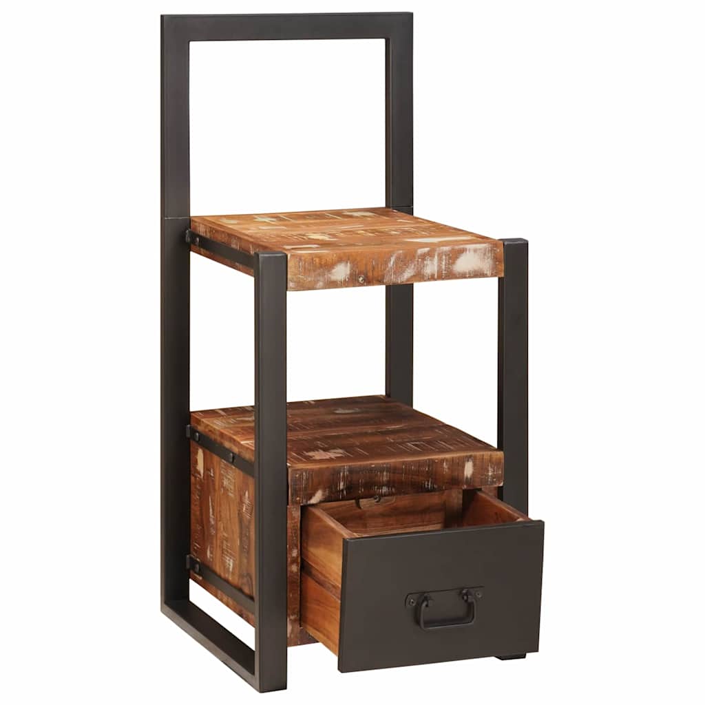 Ankleidehaken mit Regal Braun 40 x 40 x 90 cm Massivholz Mango