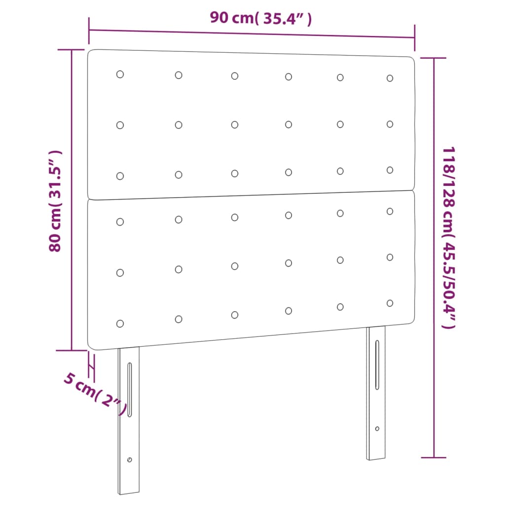 Kopfteil Hellgrau 80x5x118/128 cm Stoff