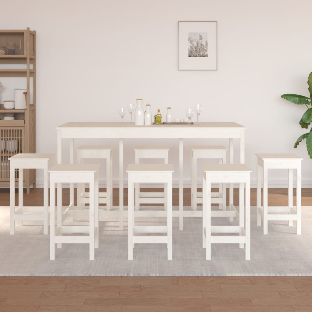 9-tlg. Bar-Set Massivholz Kiefer