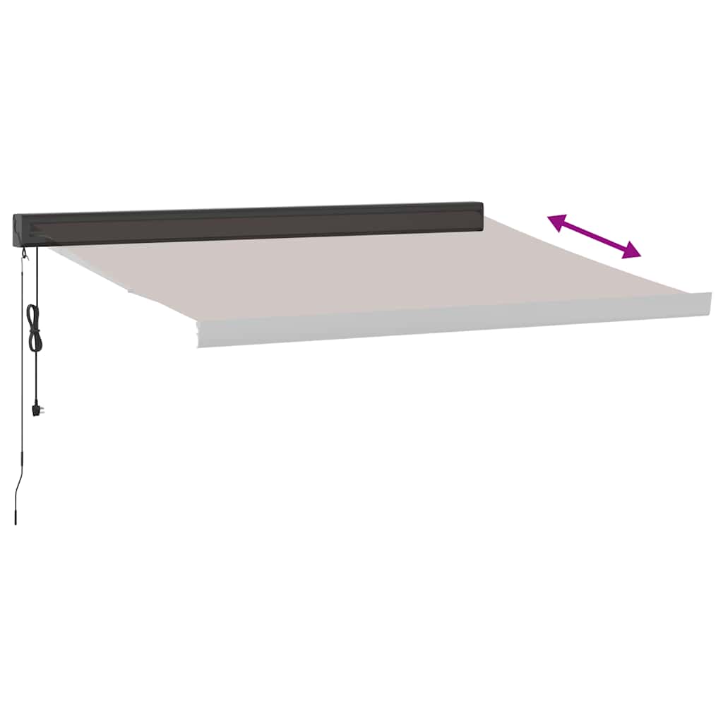 Markise Einziehbar Blau und Weiß 4x3 m Stoff und Aluminium