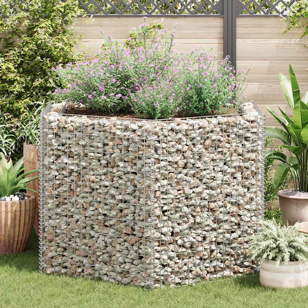 Sechseckiges Gabionen-Hochbeet 100×90×50 cm