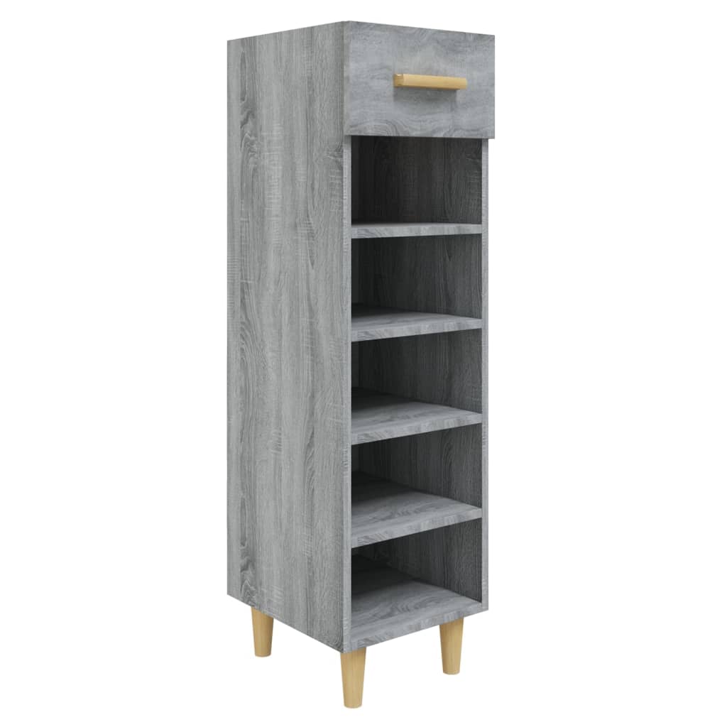 Schuhschrank Betongrau 30x35x105 cm Holzwerkstoff