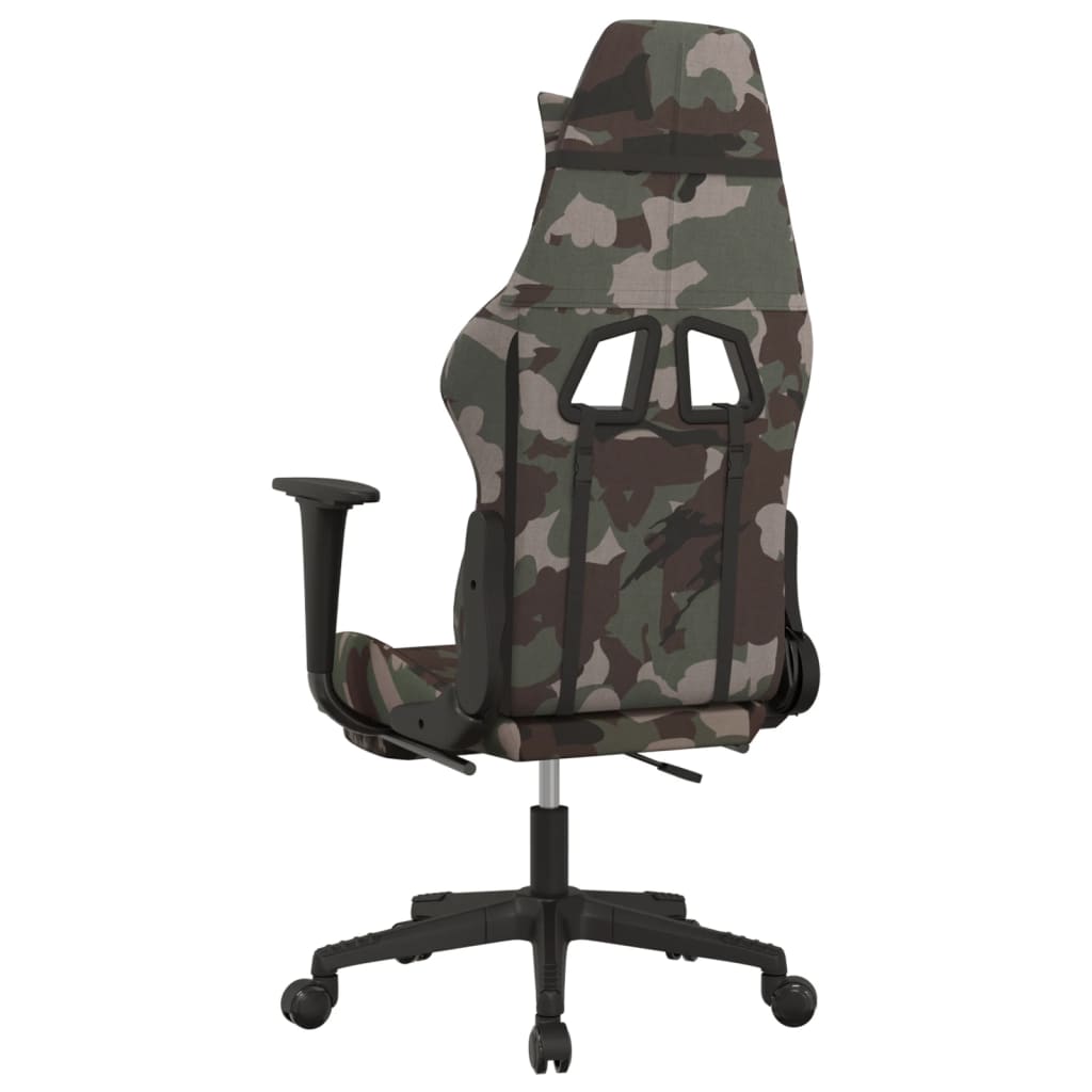 Gaming-Stuhl mit Massagefunktion Schwarz und Creme Stoff